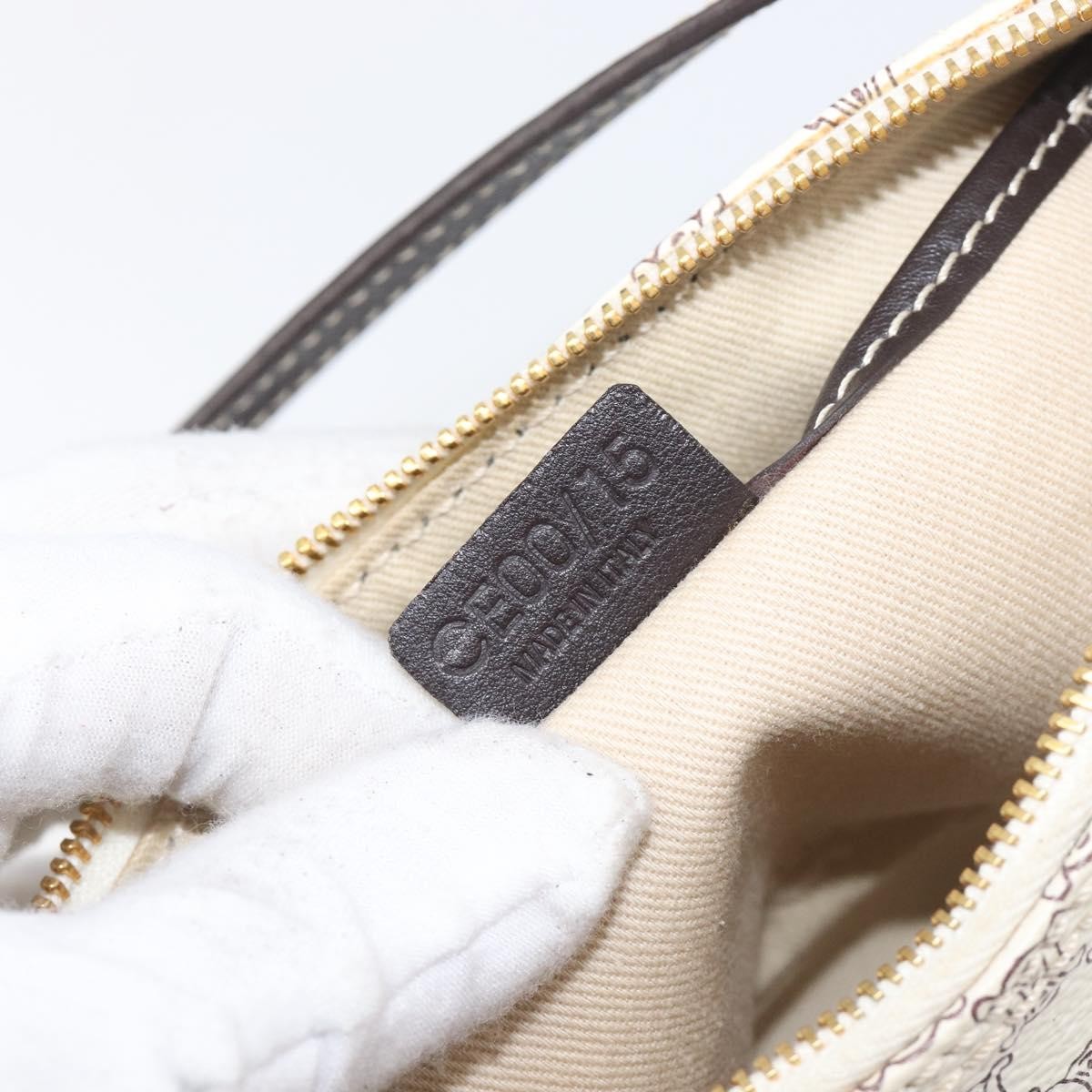 Celine Triomphe Macadam Zip Shoulder Bag Canvas White Pvc Clutche & Pouche Bag (Pre-Owned)