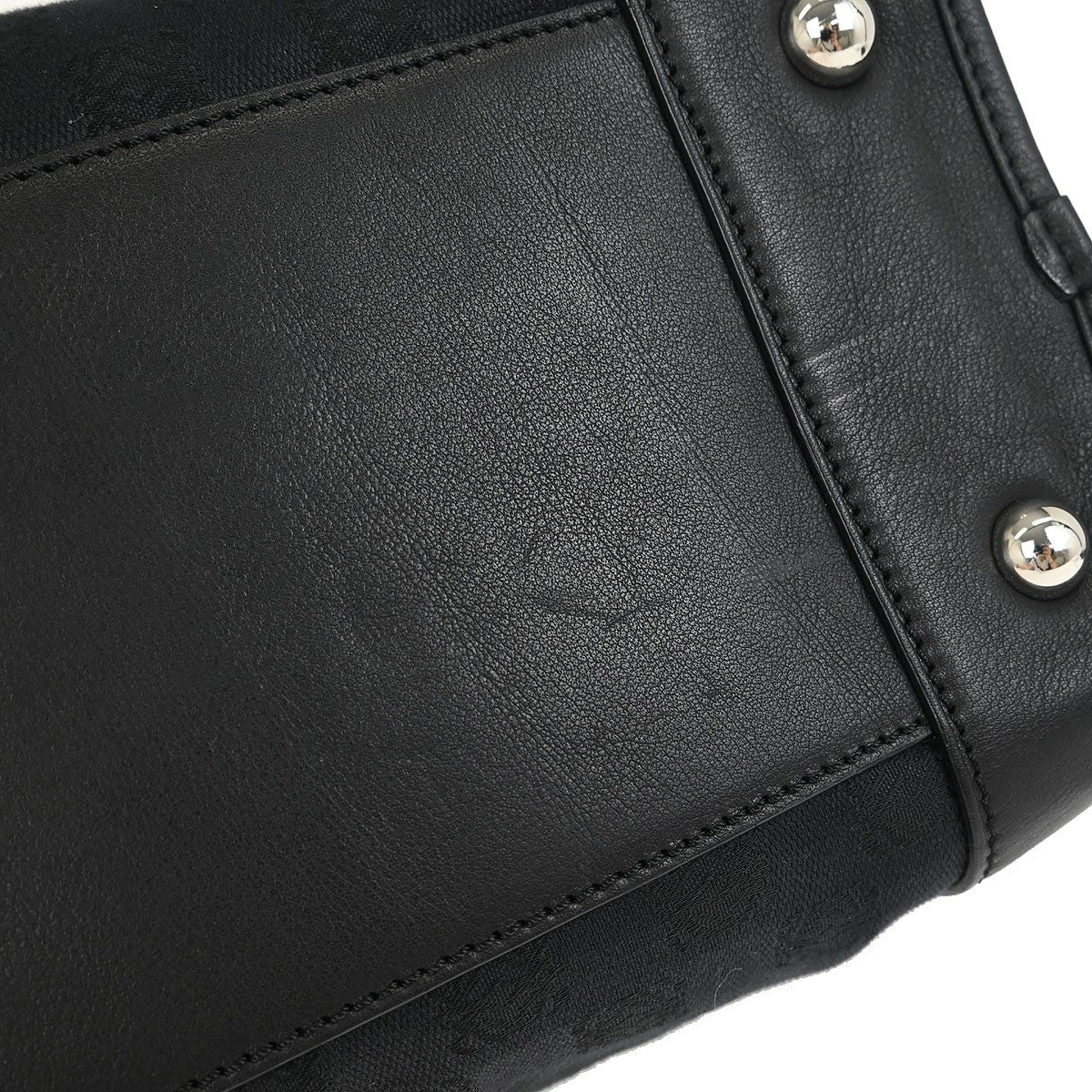 Loewe Amazona Leather And Jacquard Canvas Black Canvas Handbag (Pre-Owned)