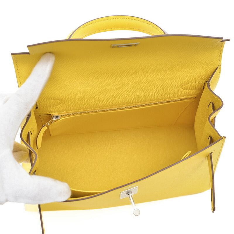 Hermès Kelly 25 Yellow Leather Handbag (Pre-Owned)