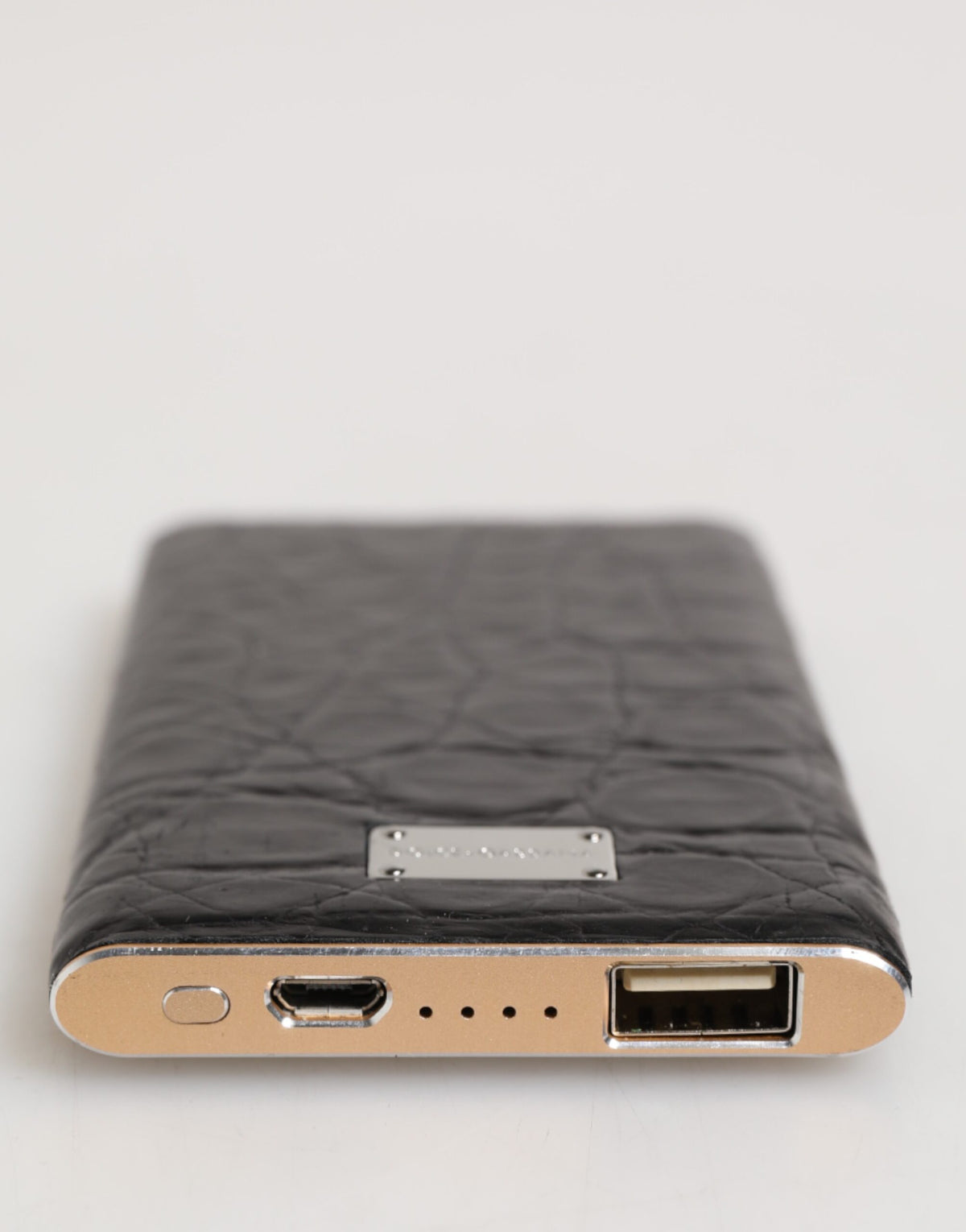 Dolce & Gabbana Black Leather Exotic Skin 3000mAh Power Bank Charger Men's USB (Pre-Owned)