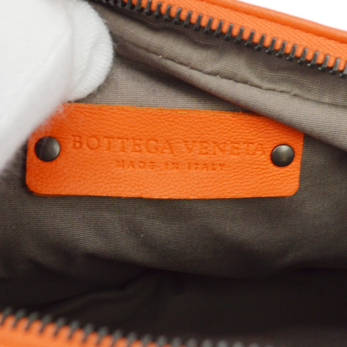 Bottega Veneta Zip Intrecciato Nappa Orange Leather Crossbody Bag Bag (Pre-Owned)