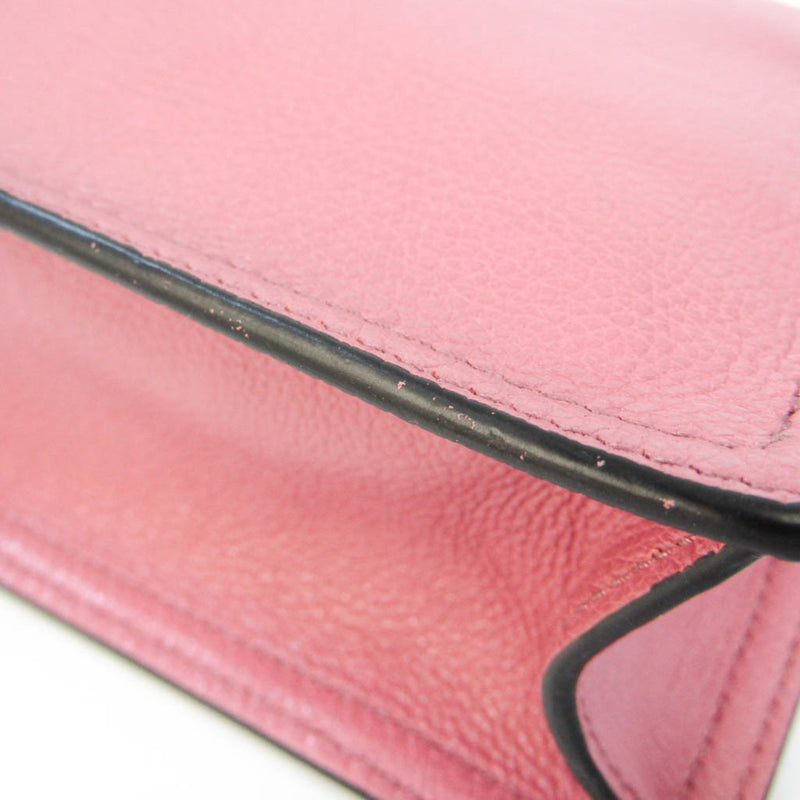 Prada Etiquette Pink Leather Shoulder Bag (Pre-Owned)