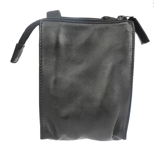 Prada Saffiano Black Leather Shoulder Bag (Pre-Owned)