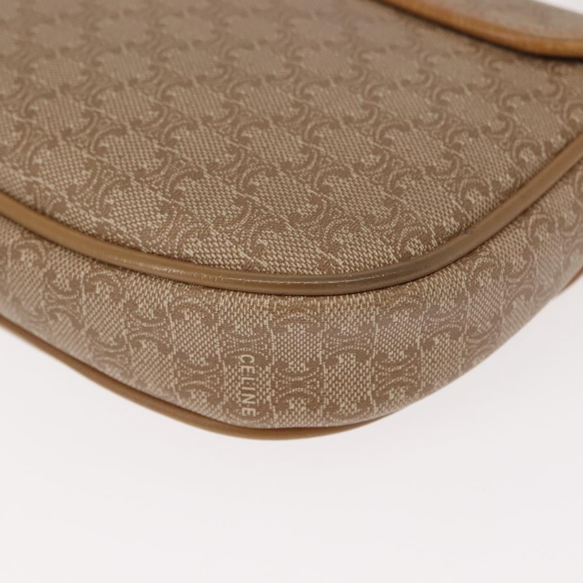 Celine Vintage Macadam Canvas And Leather Beige Canvas Shoulder Bag Bag (Pre-Owned)