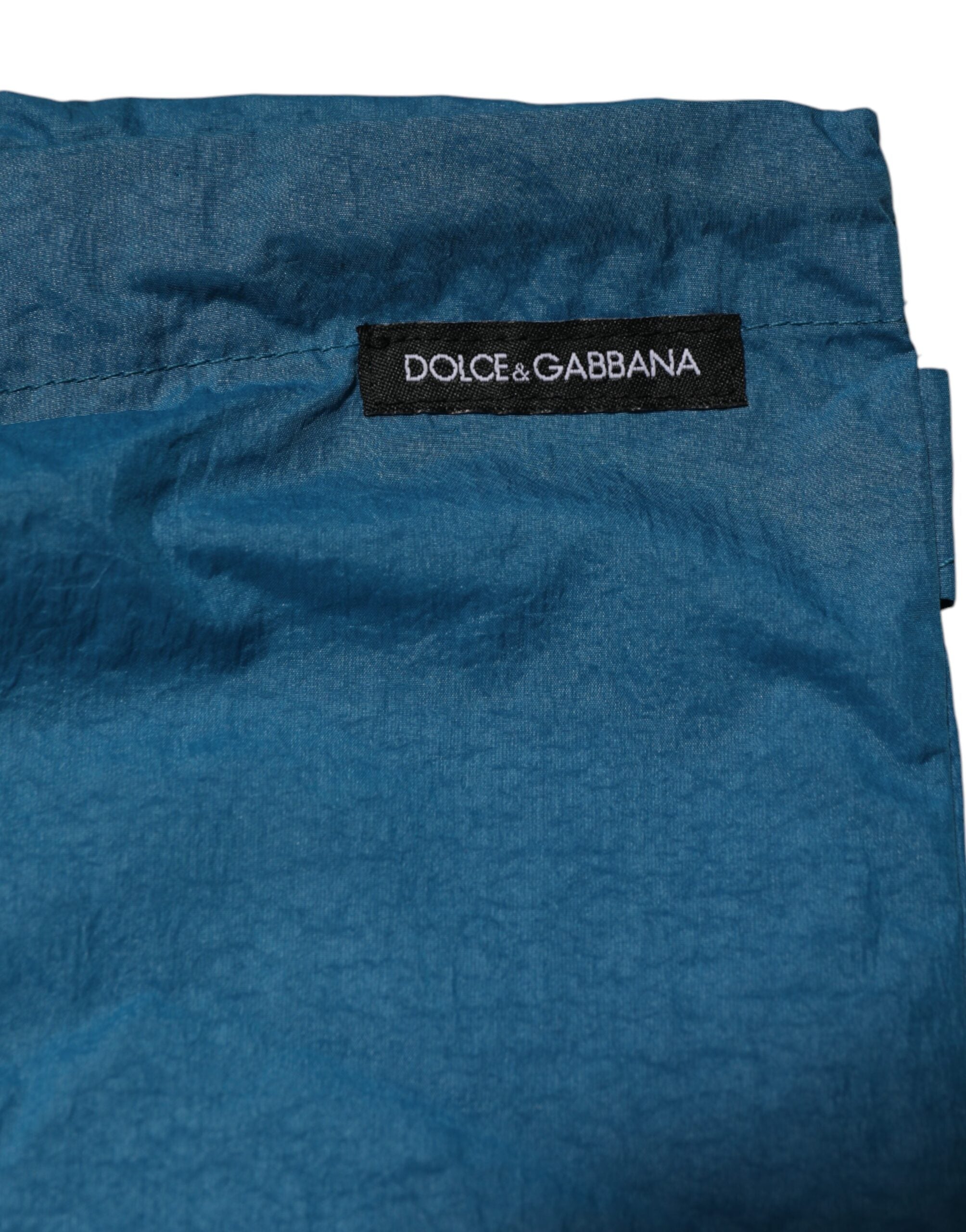 Dolce & Gabbana Blue Logo Waistband Beachwear Shorts Men's Swimwear