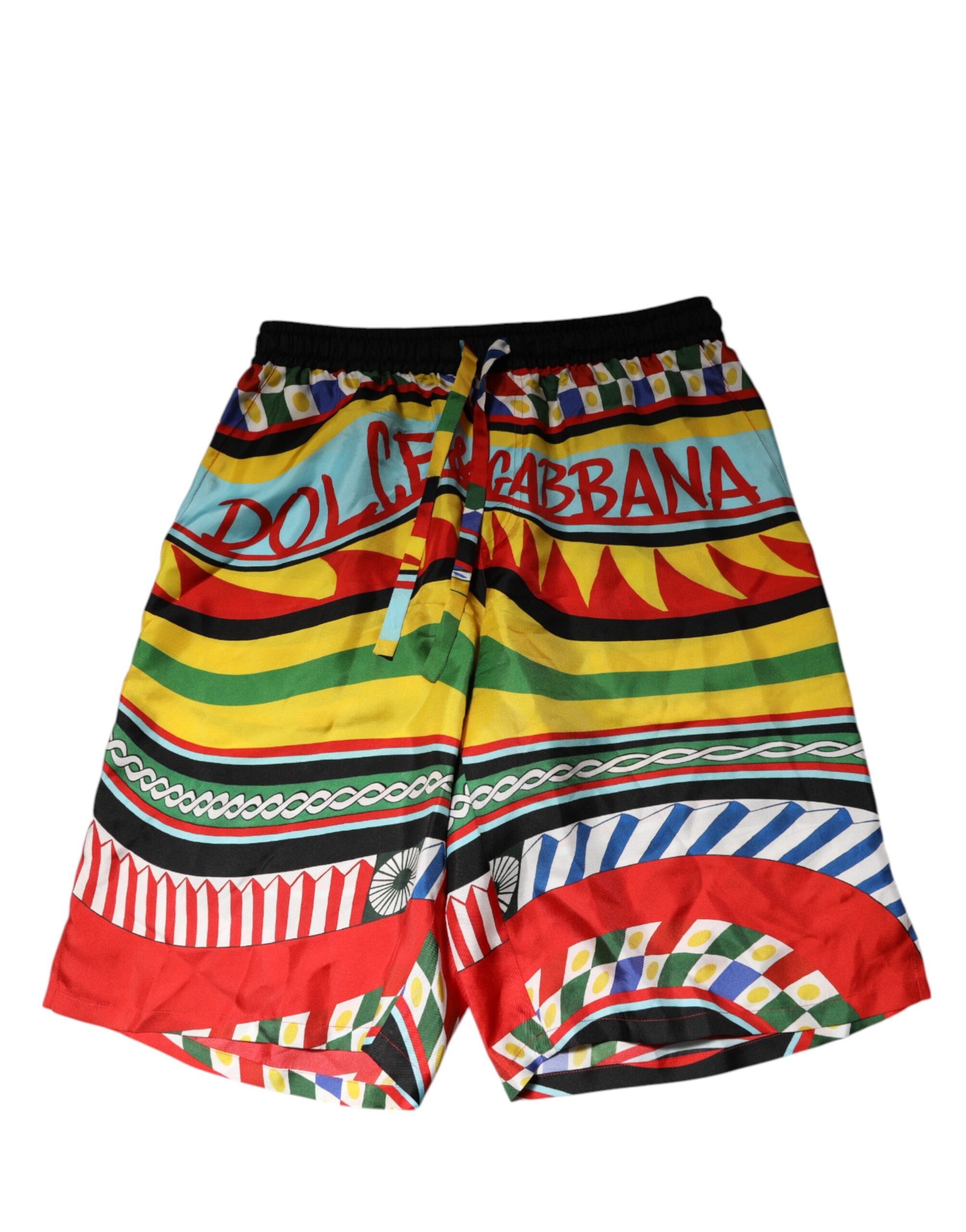 Dolce & Gabbana Multicolor Sicilian Carretto Shorts Men's Swimwear
