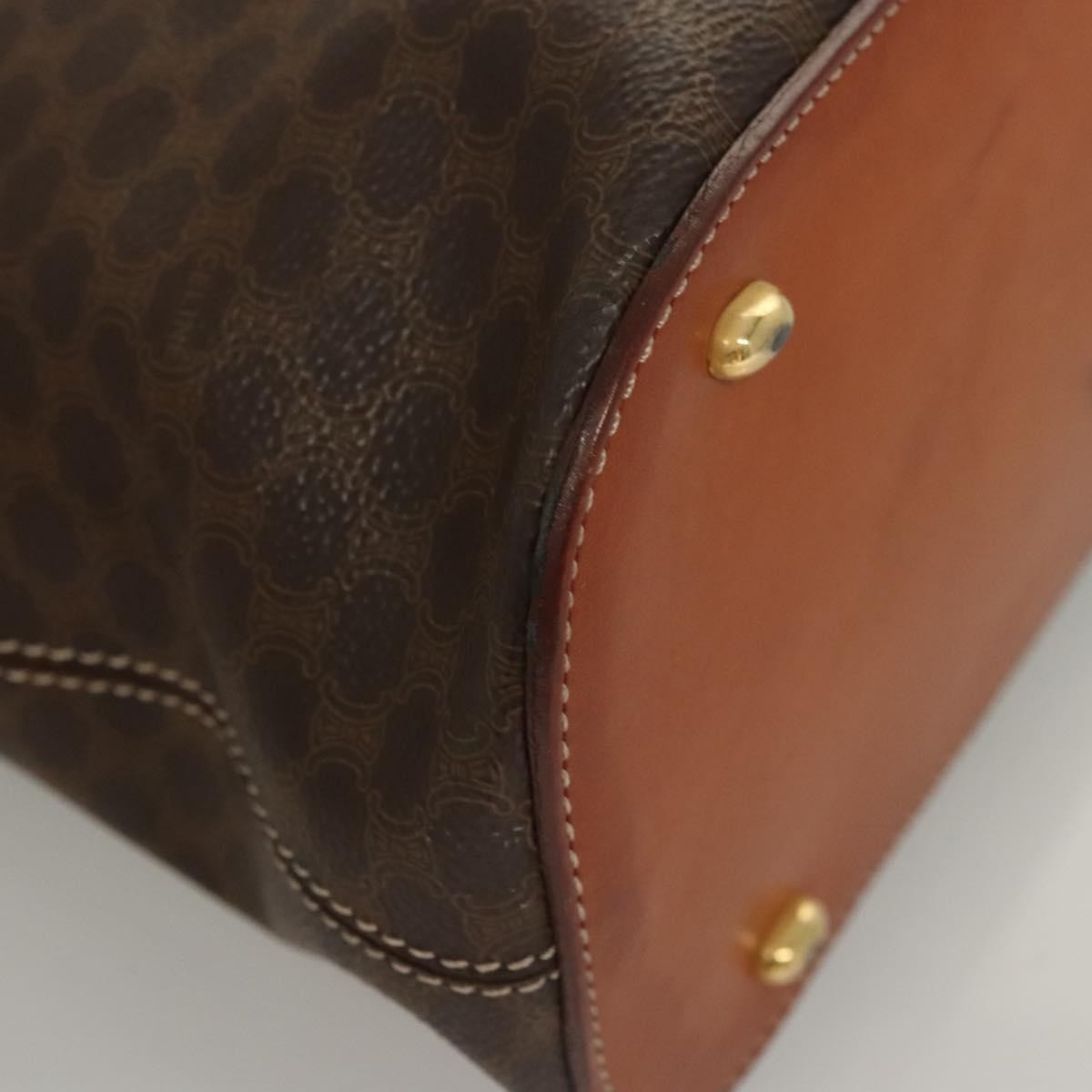 Celine Macadam Macadam With Leather Brown Canvas Handbag (Pre-Owned)