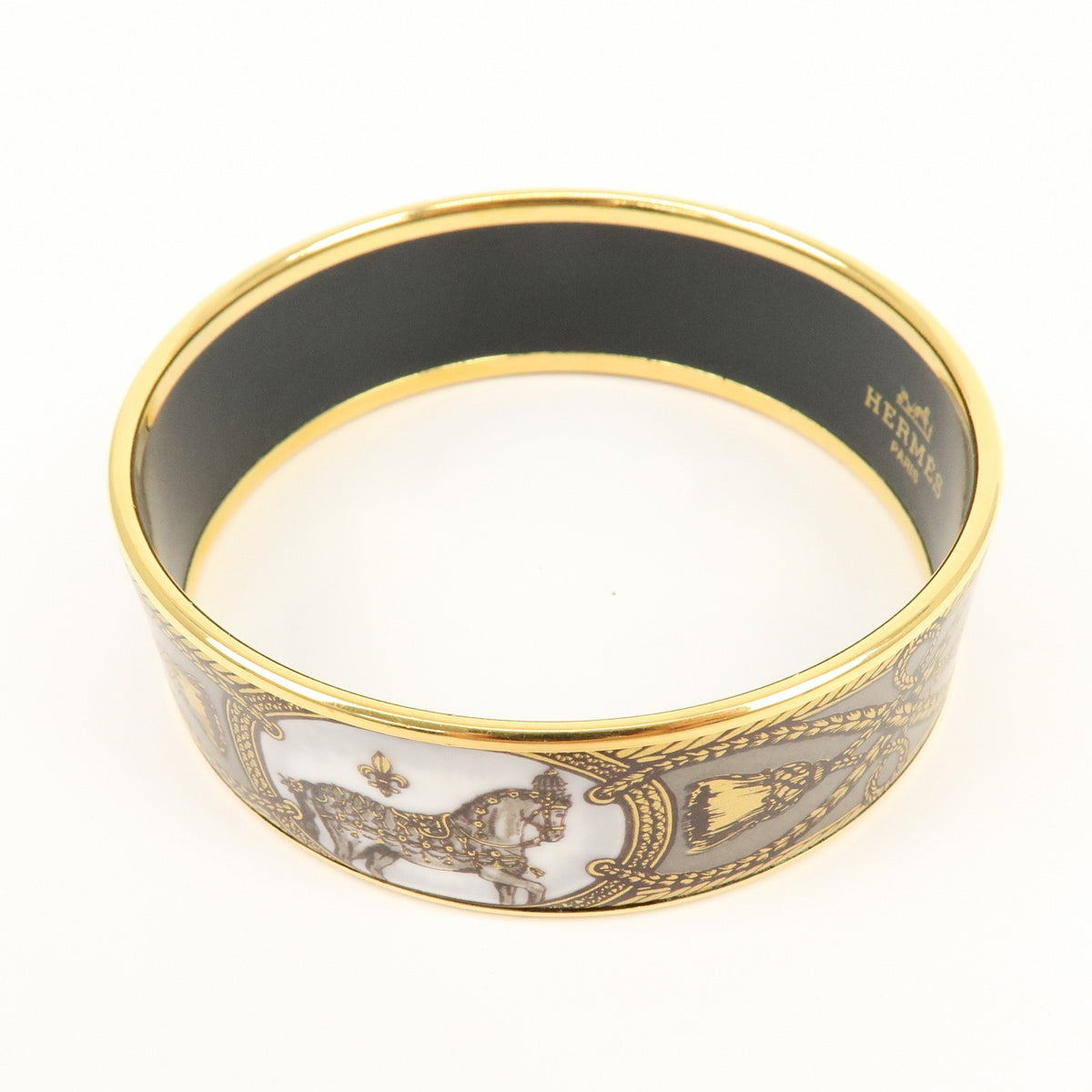 Hermes Bangle Printed Enamel Multicolour Gold_Plated Bracelet Jewelry (Pre-Owned)