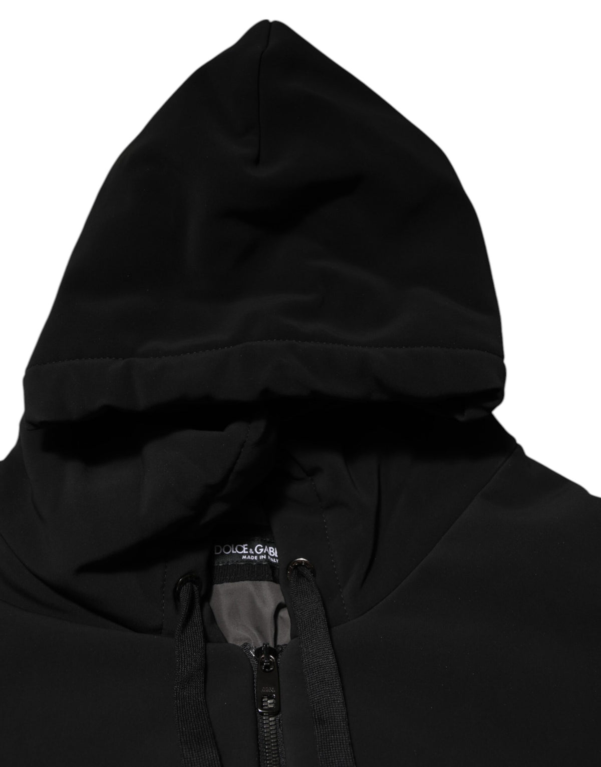 Dolce & Gabbana Black Cotton Quilted Studded Sleeve Hoodie Men's Jacket (Pre-Owned)