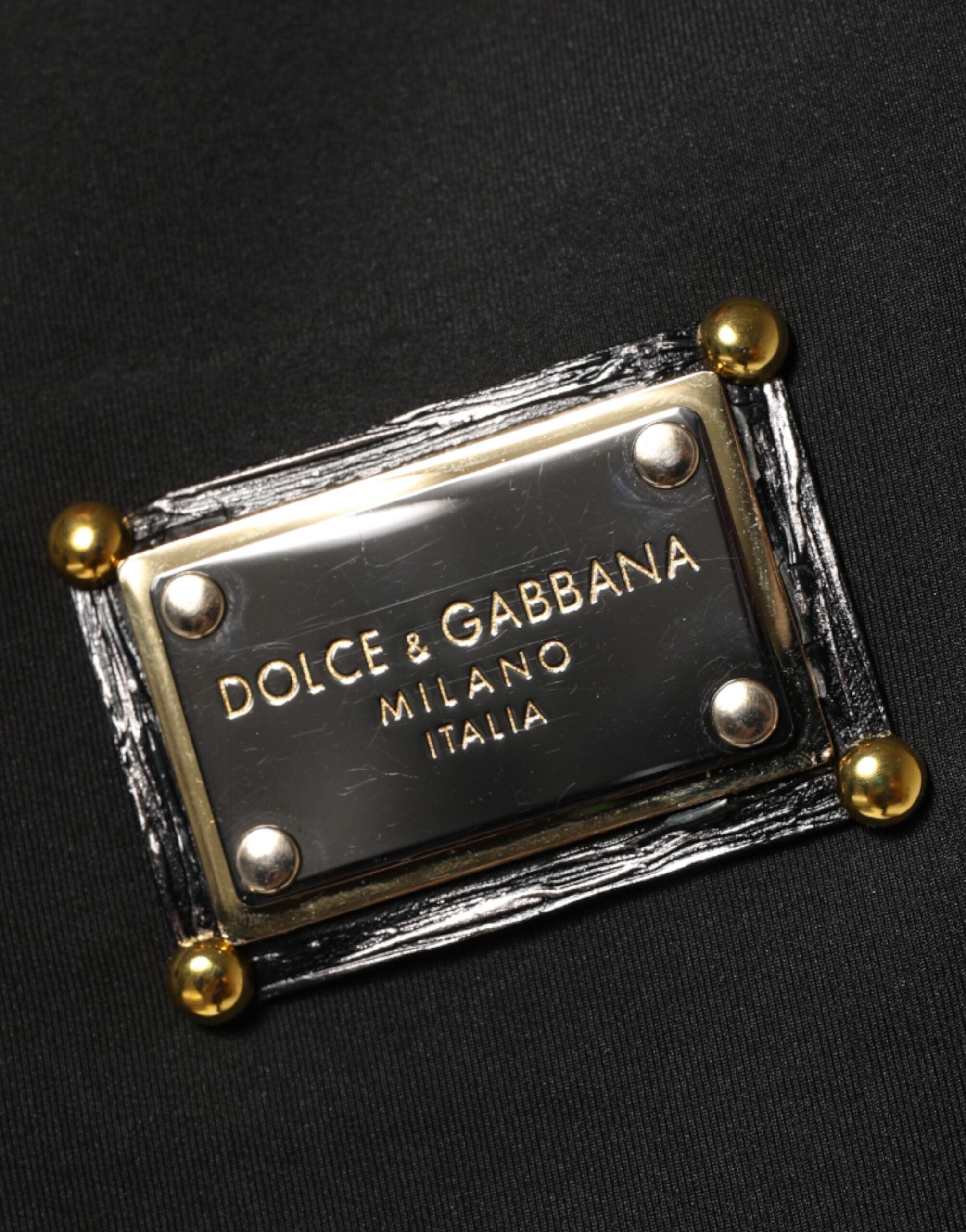 Dolce & Gabbana Black Polyester Logo Plaque Bomber Men's Jacket (Pre-Owned)