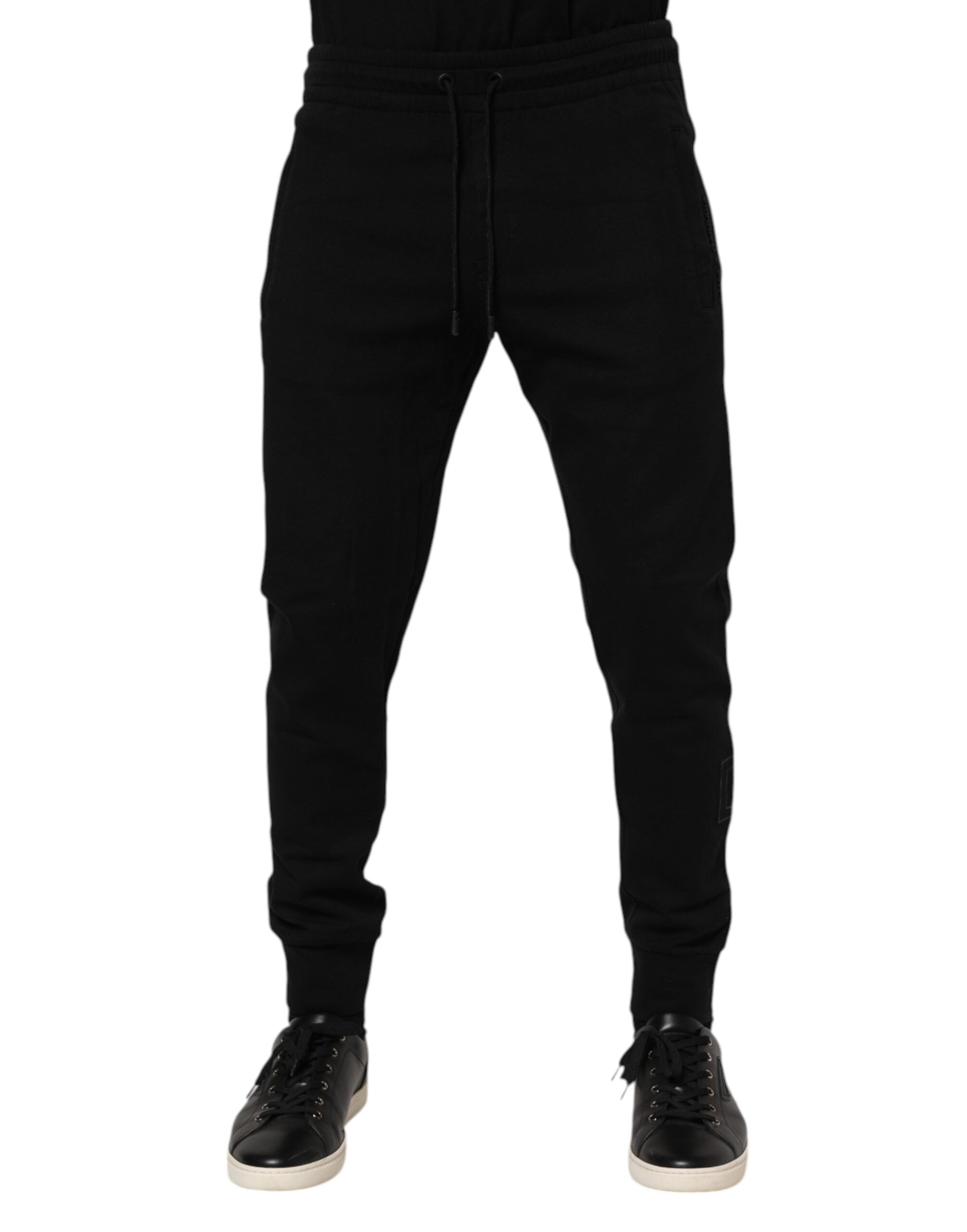 Dolce & Gabbana Black Cotton Jogger Jogging Men Trouser Men's Pants (Pre-Owned)