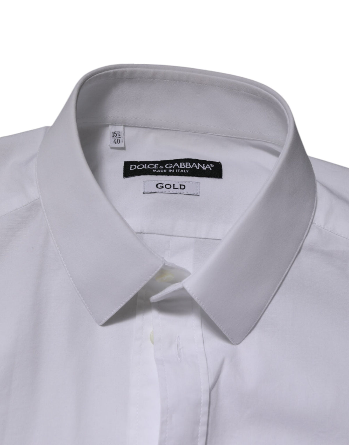 Dolce & Gabbana White Cotton GOLD Long Sleeves Formal Men Men's Shirt