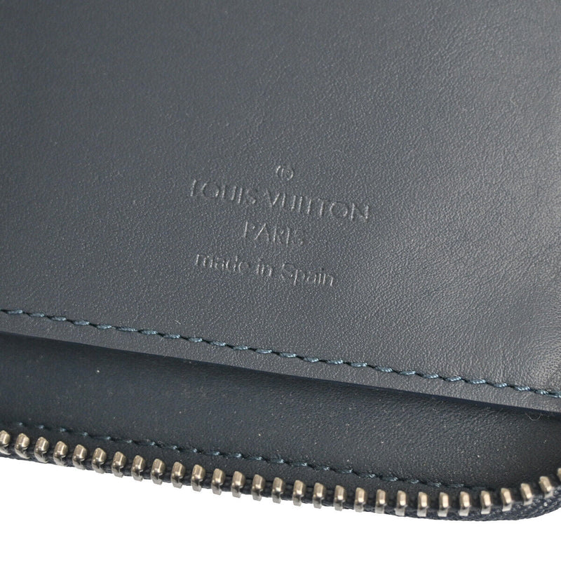 Louis Vuitton Zippy Navy Blue Damier Infini Leather Vertical Wallet
