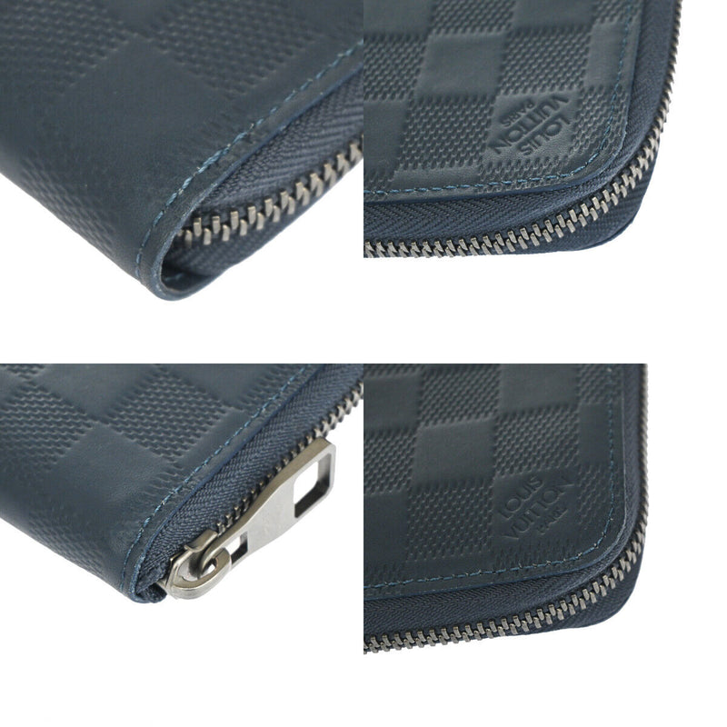 Louis Vuitton Zippy Wallet Vertical Blue Leather Wallet (Pre-Owned)