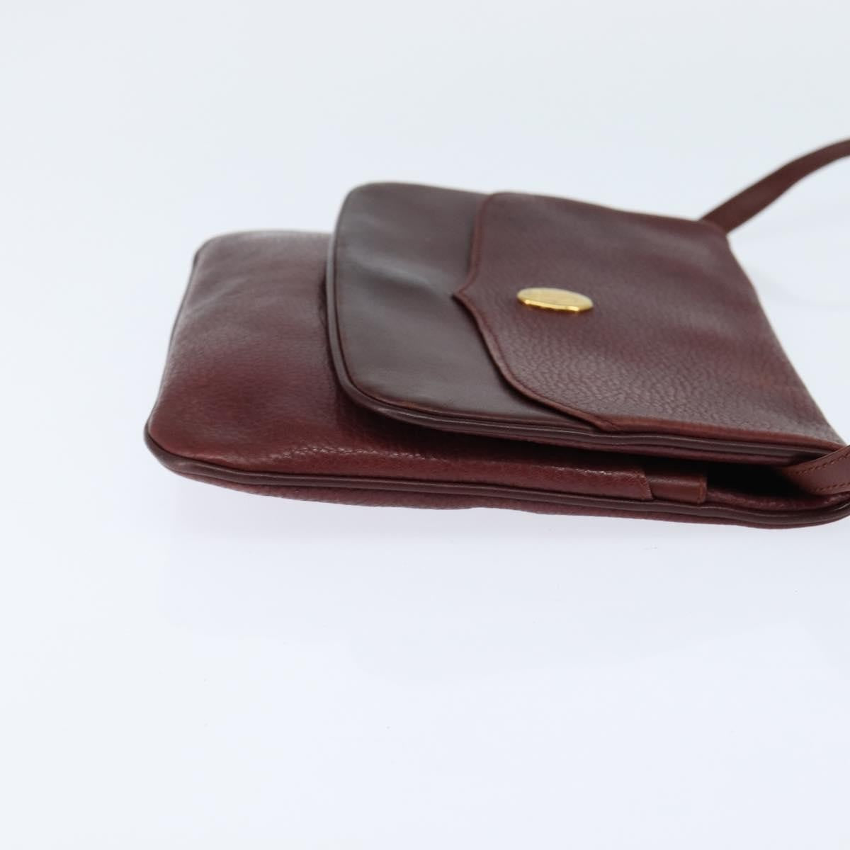 Cartier Must De Cartier Leather Burgundy Leather Shoulder Bag Bag (Pre-Owned)