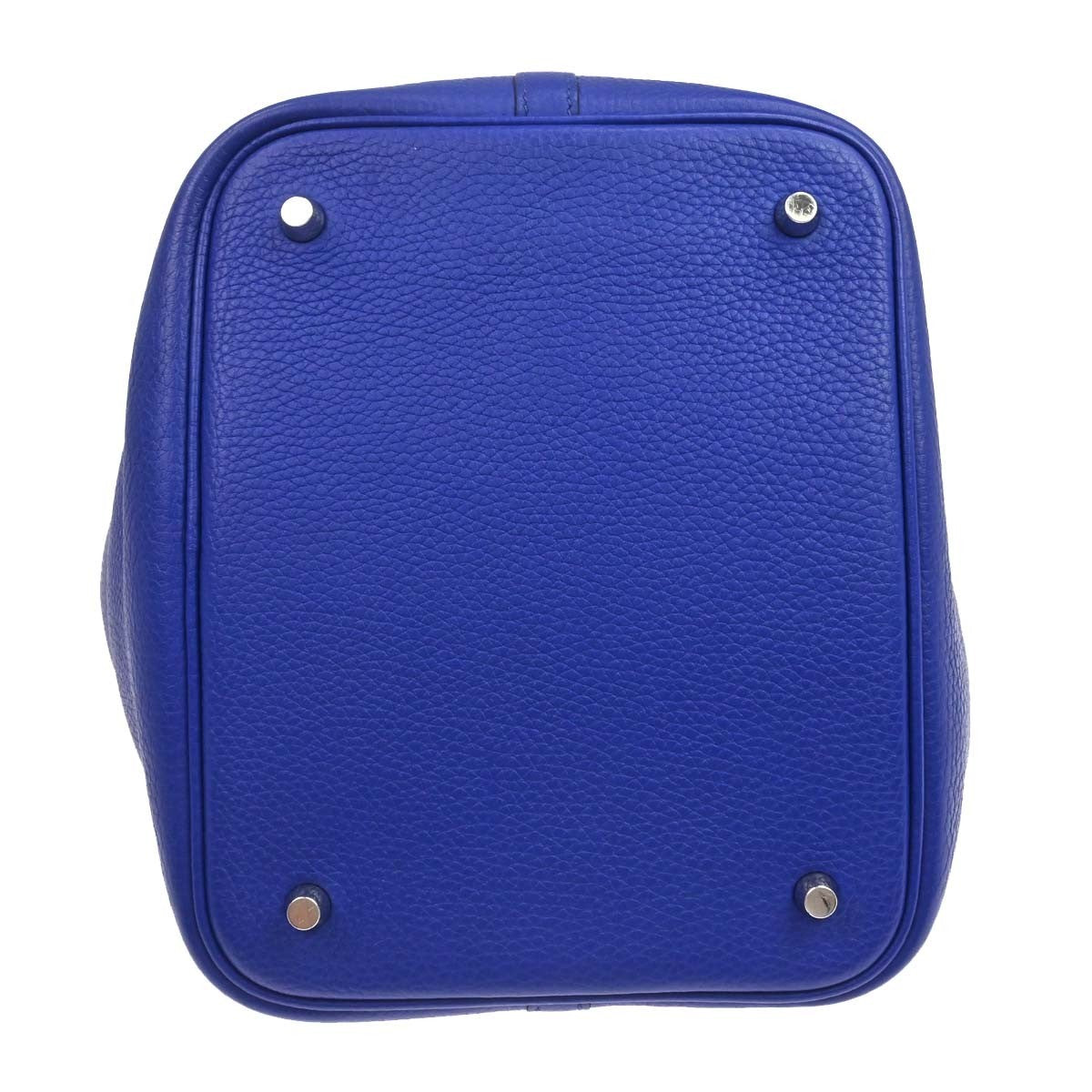 Hermes Picotin Lock Clemence Blue Leather Handbag (Pre-Owned)