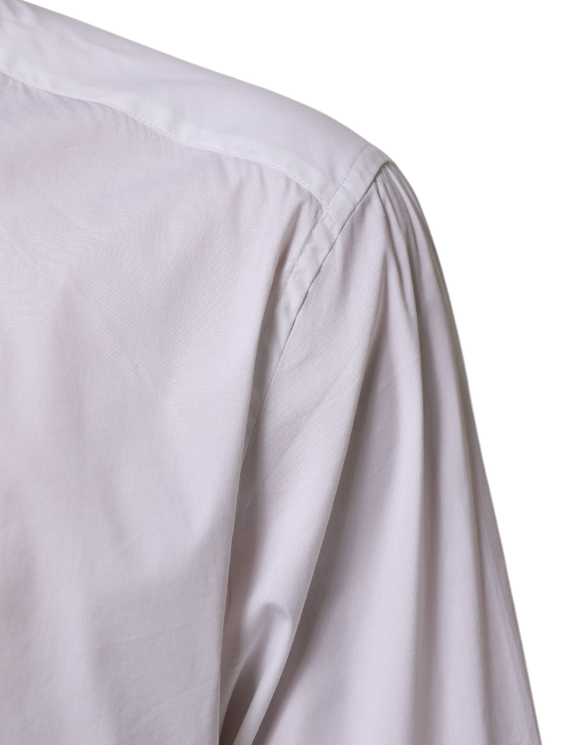 Dolce & Gabbana White Cotton GOLD Long Sleeves Formal Men's Shirt