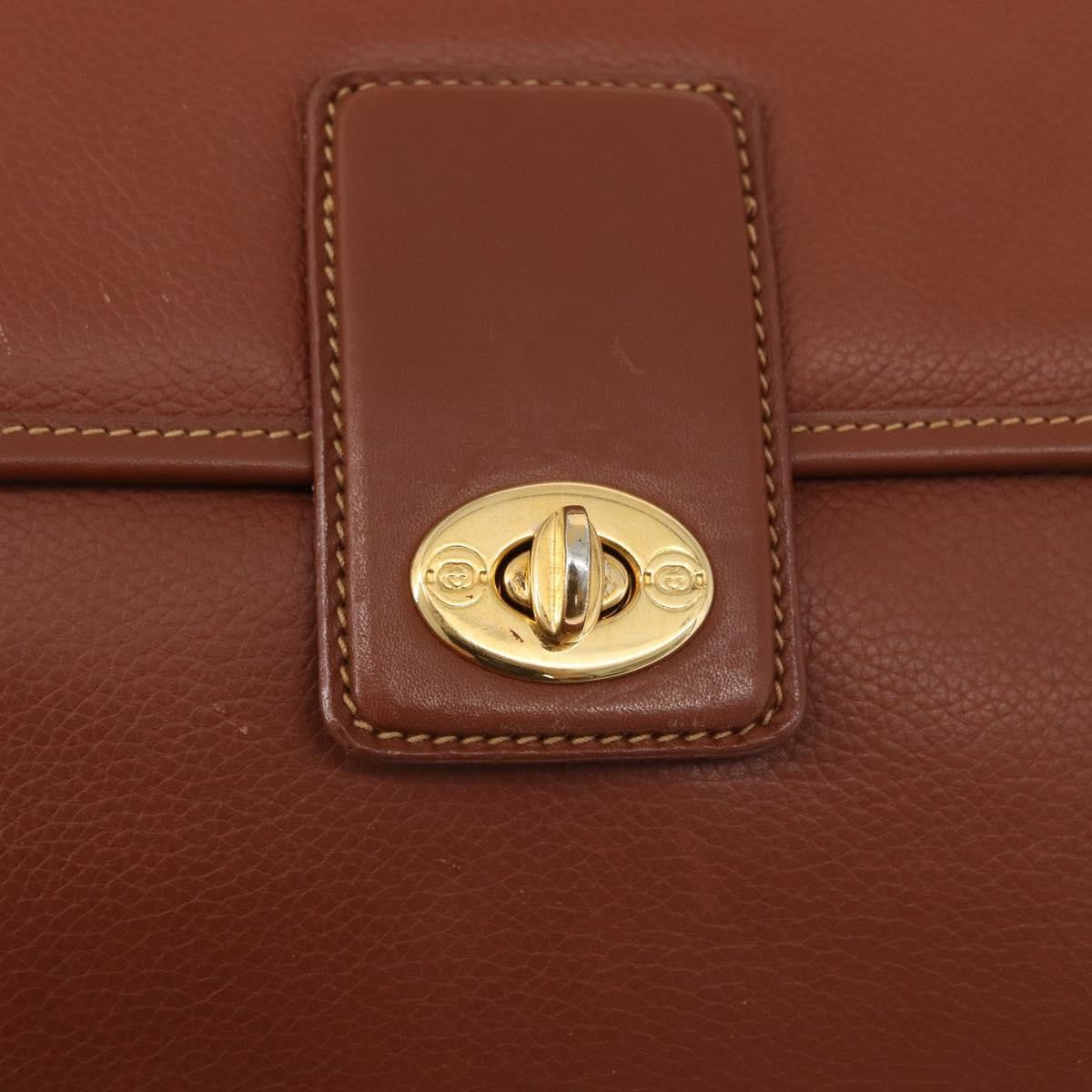Gucci Vintage Leather Brown Leather Handbag (Pre-Owned)