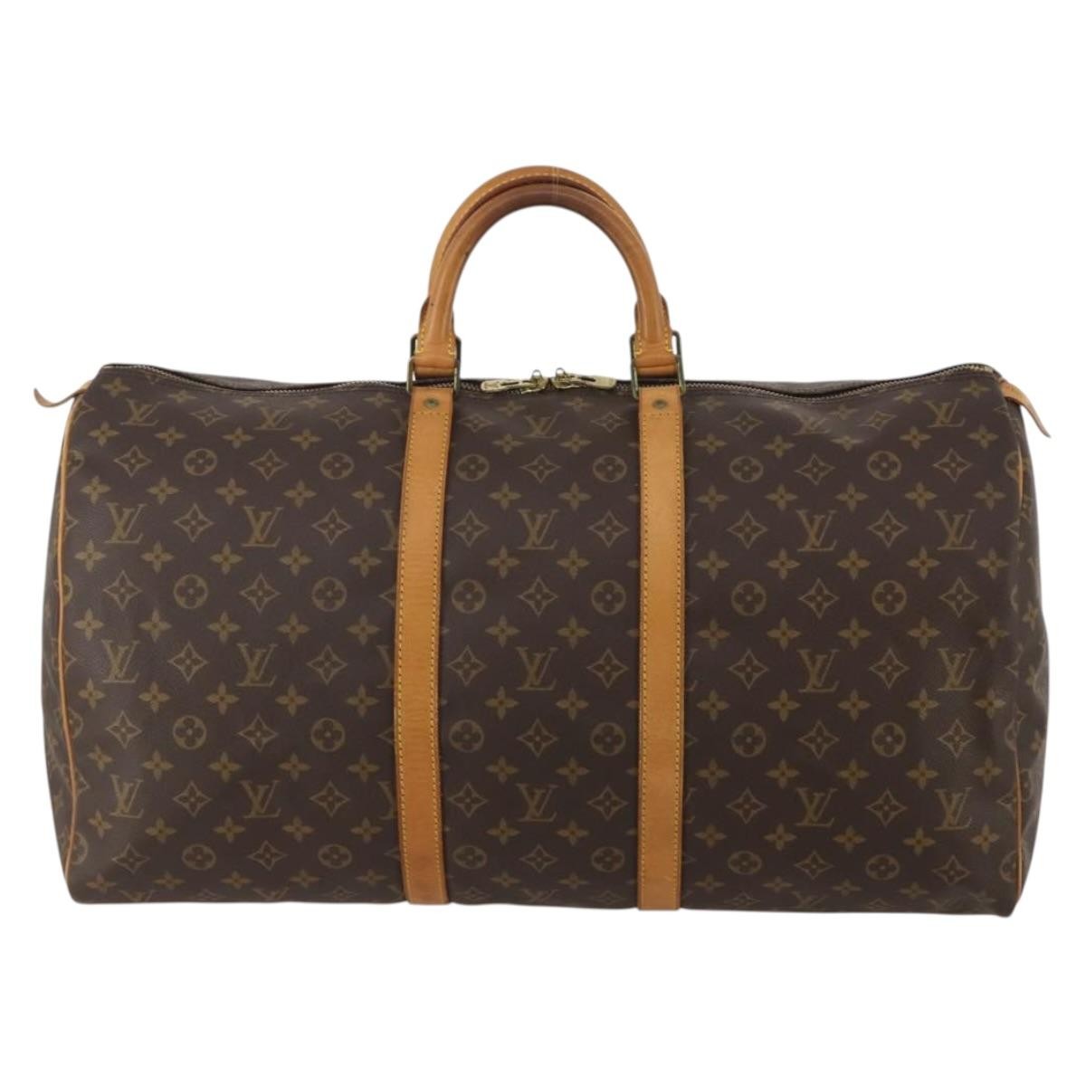 Louis Vuitton Keepall Monogram Brown Canvas Travel Bag Bag (Pre-Owned)