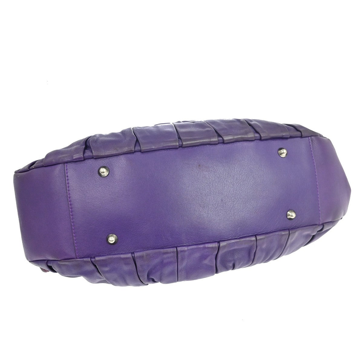Christian Dior Plisse Frame Pleated Leather Purple Leather Handbag (Pre-Owned)