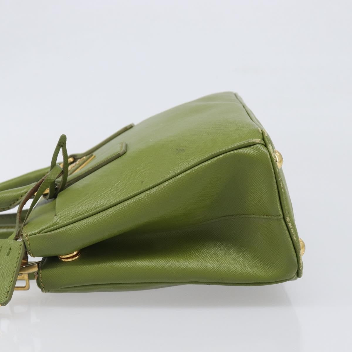 Prada Galleria  Strap Leather Green Leather Handbag (Pre-Owned)