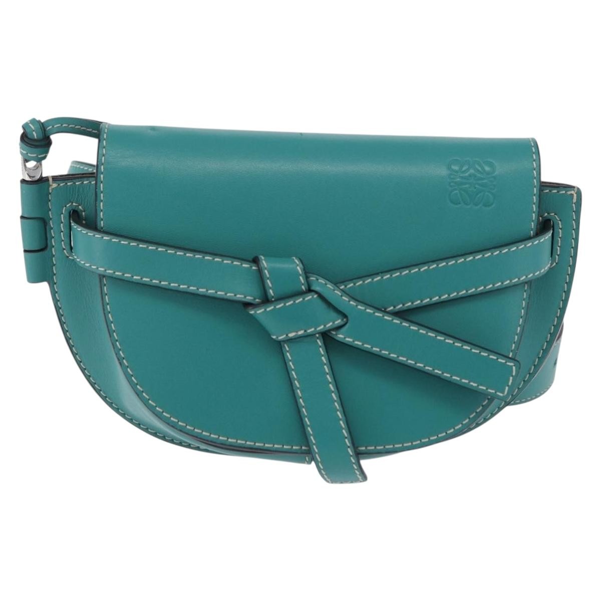 Loewe Gate Belt Leather Green Leather Handbag (Pre-Owned)
