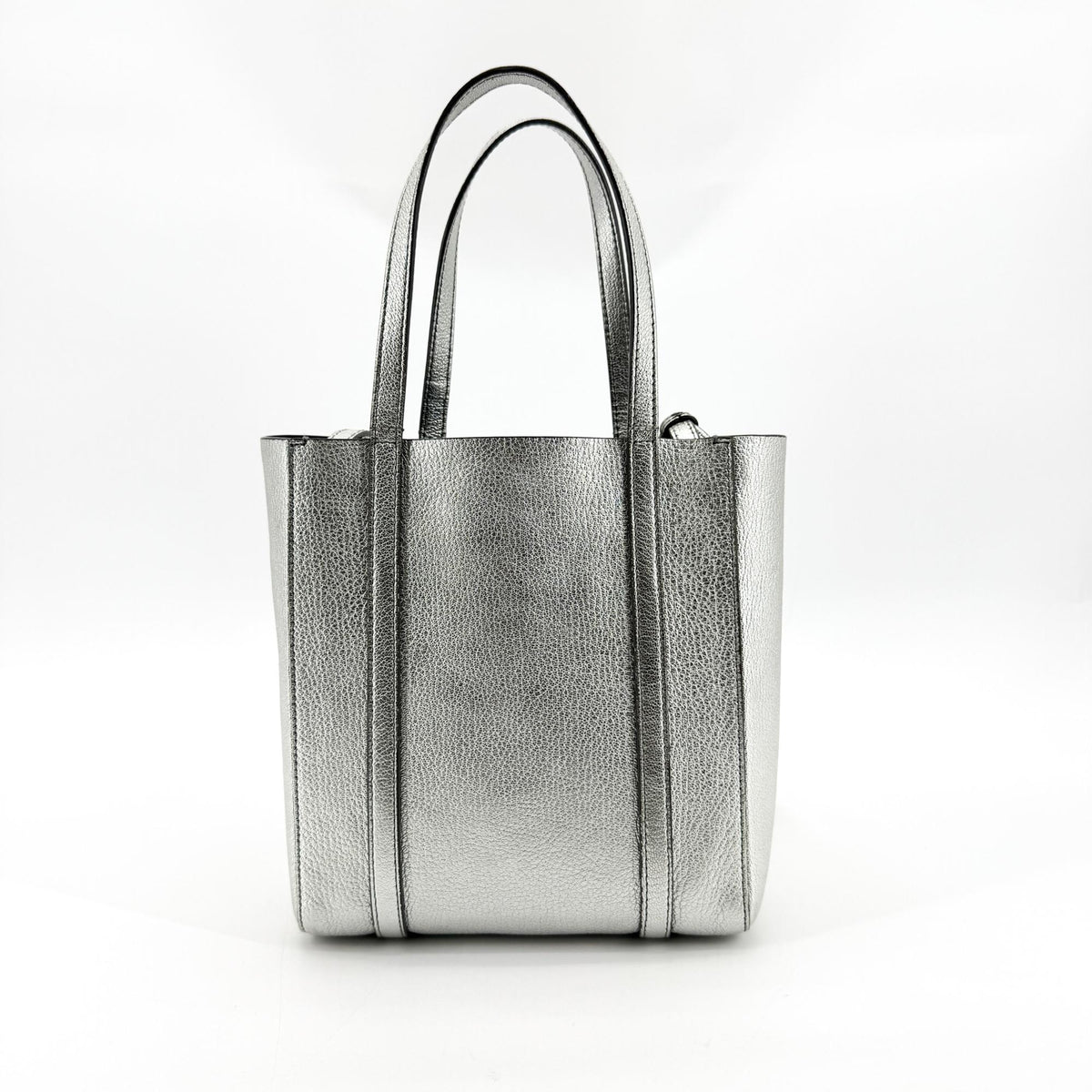 Balenciaga Everyday Patent Silver Leather Tote Bag Bag (Pre-Owned)