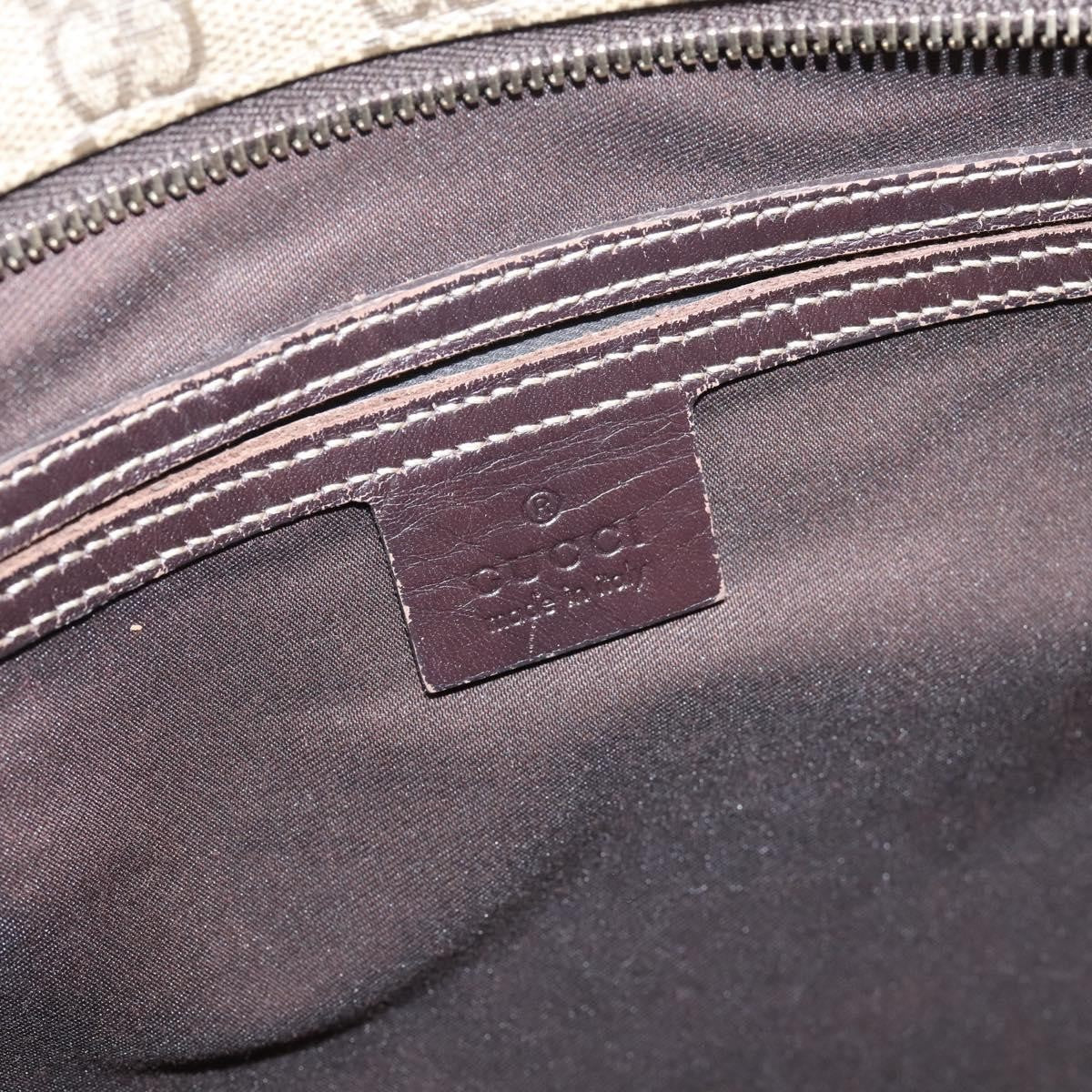 Gucci Zip Top Messenger Gg Coated Canvas Beige Canvas Handbag (Pre-Owned)
