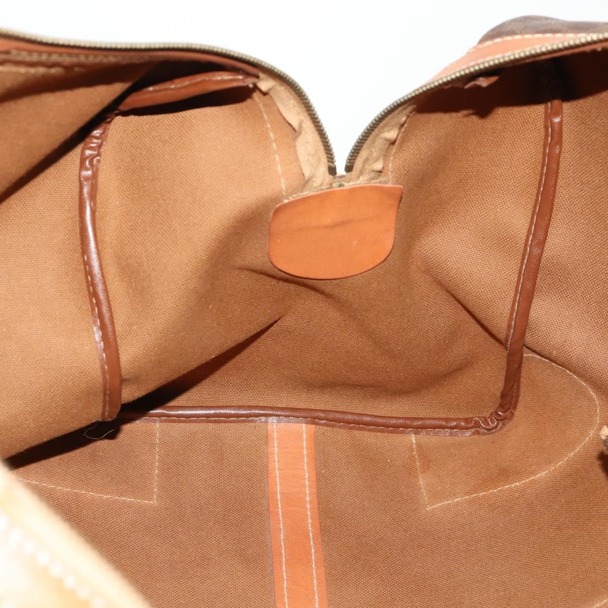 Celine Vintage Duffle Canvas And Leather Brown Canvas Travel Bag Bag (Pre-Owned)