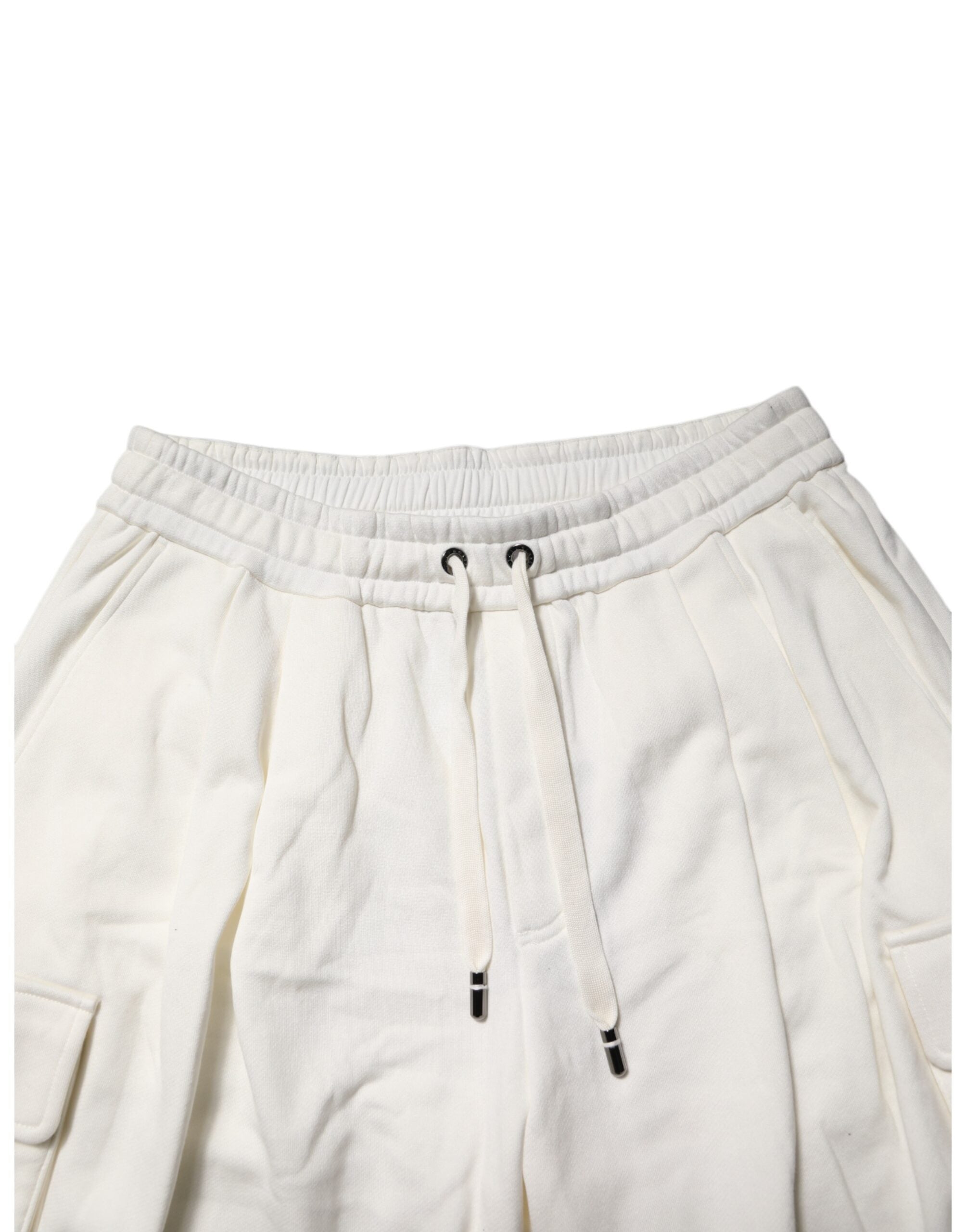 Dolce & Gabbana White Cotton Cargo Bermuda SweatMen's Men's Shorts (Pre-Owned)