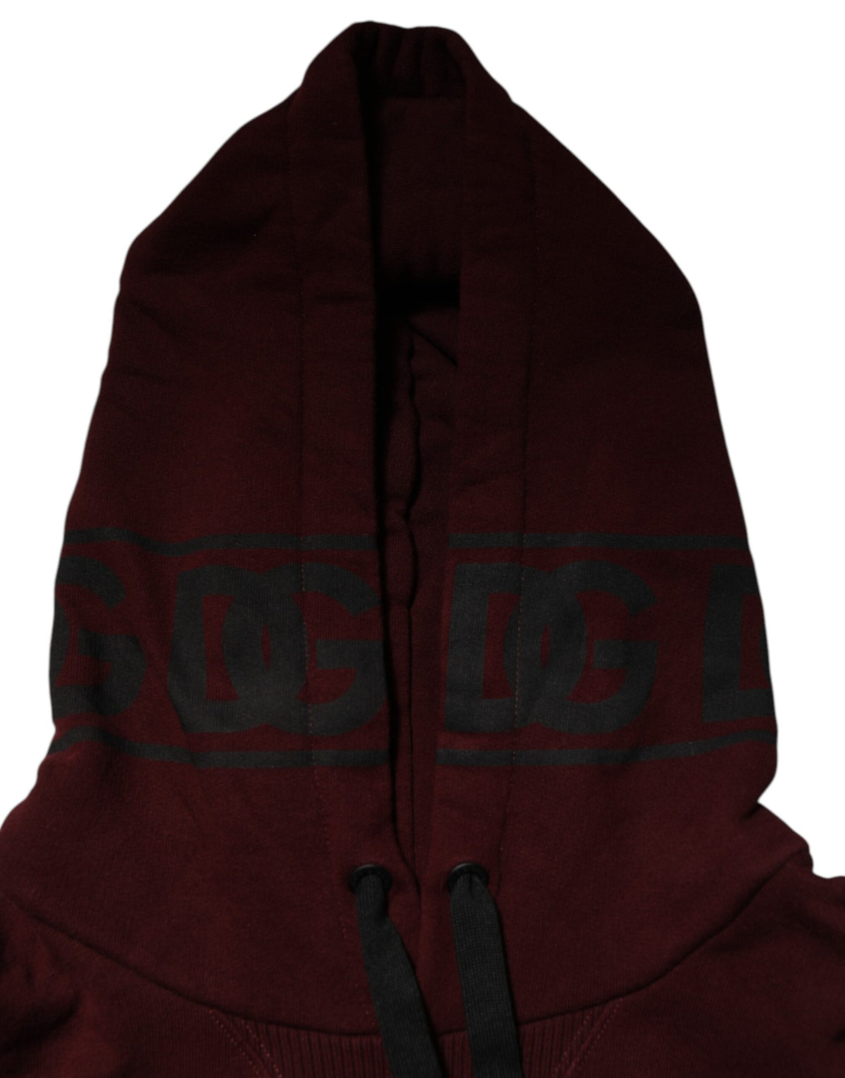 Dolce & Gabbana Burgundy Cotton Plaid Lined Men Hoodie Men's Sweater