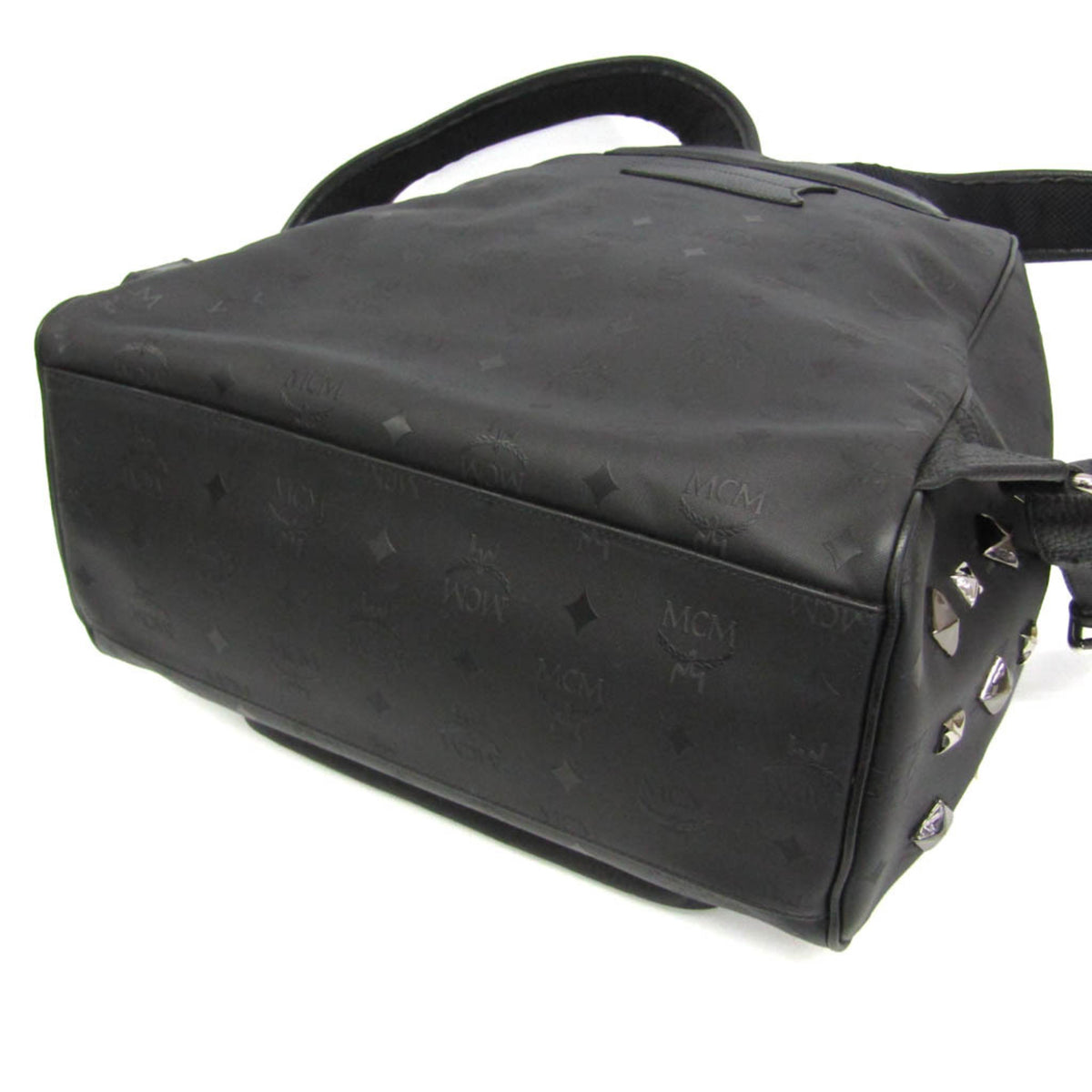 MCM Visetos Canvas Black Canvas Backpack Bag (Pre-Owned)