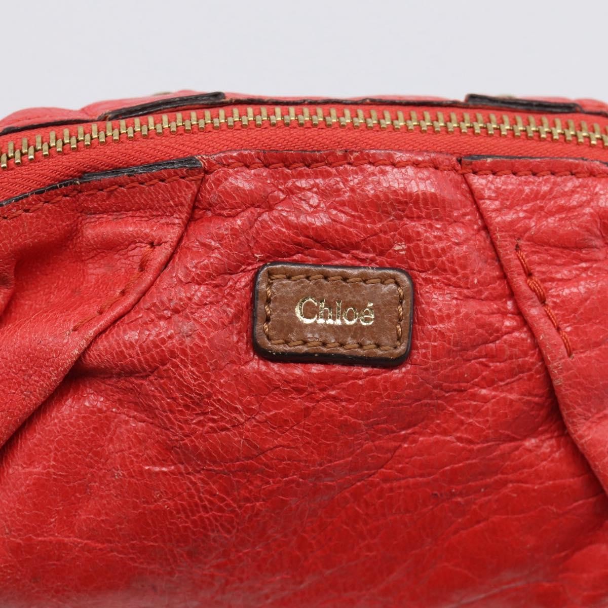 Chloe 2Way Shoulder Bag Leather Red Leather Shoulder Bag Bag (Pre-Owned)