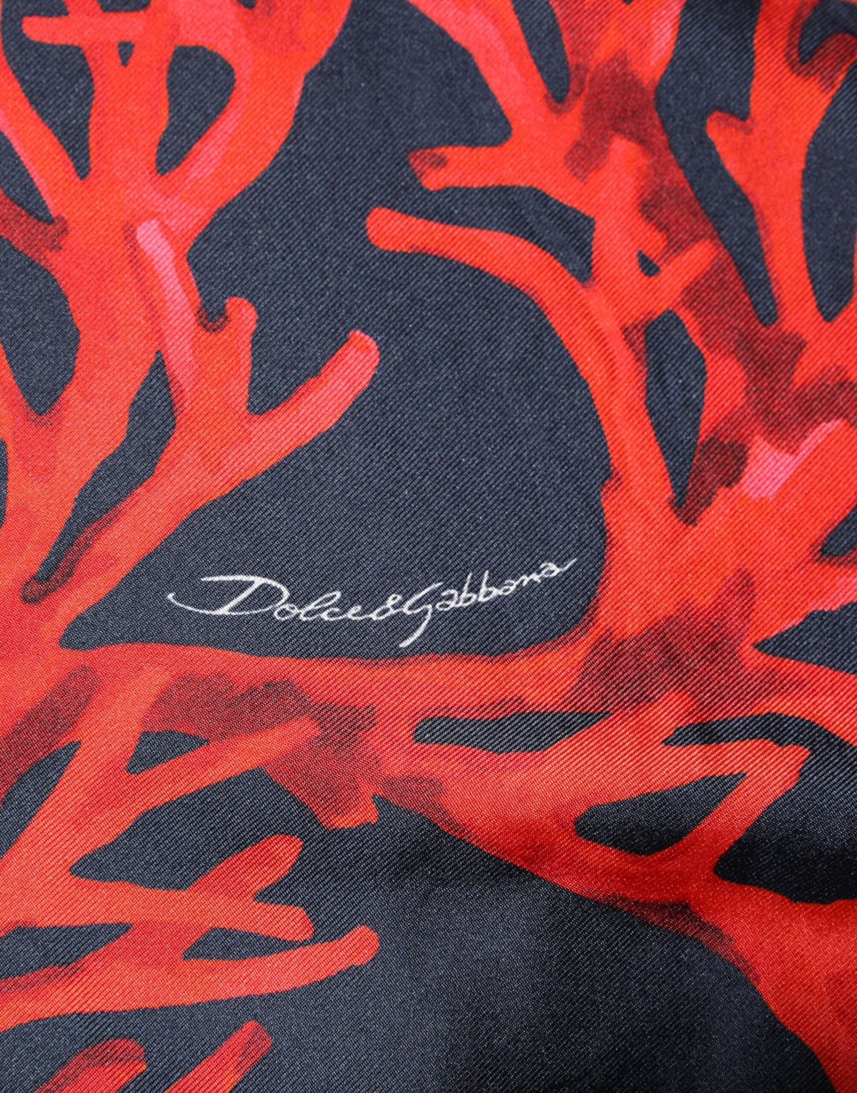 Dolce & Gabbana Silk Navy Red Coral Print Pullover Men's Sweater