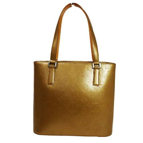 Louis Vuitton Stockton Gold Patent Leather Tote Bag (Pre-Owned)