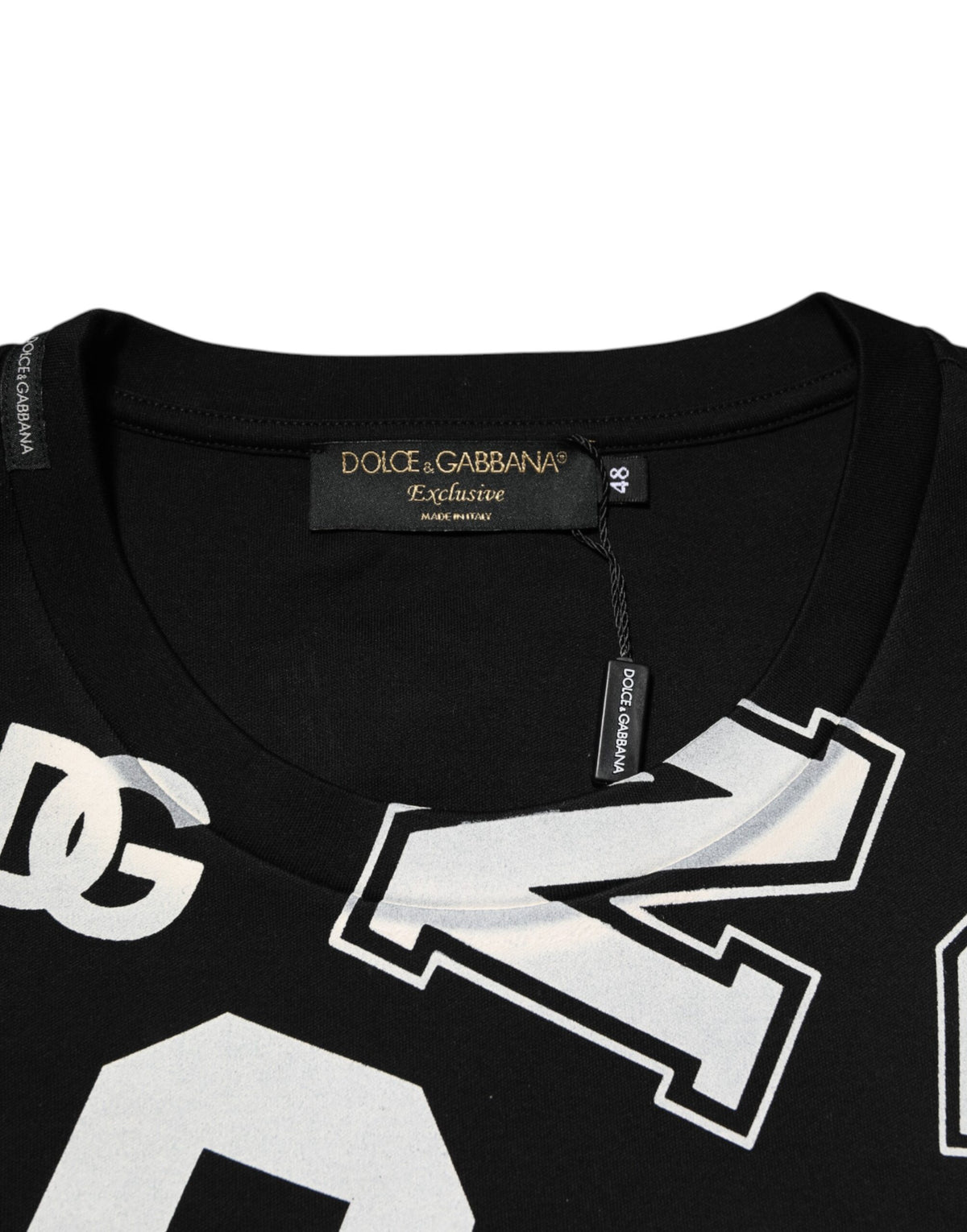 Dolce & Gabbana Black Cotton Letter Print Short Sleeve Men's T-shirt (Pre-Owned)