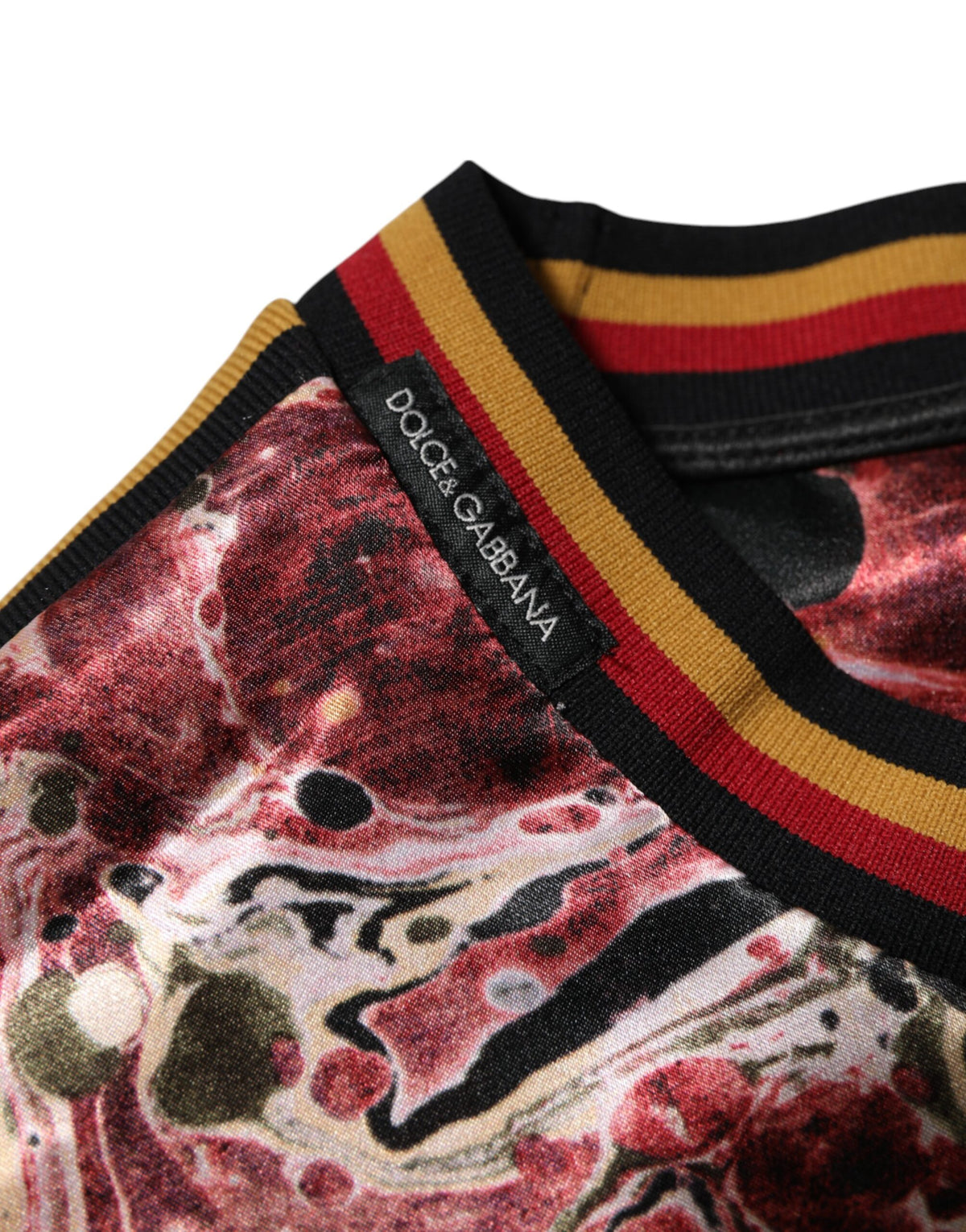 Dolce & Gabbana Multicolor Polyester Marble Print Oversize Men's T-shirt