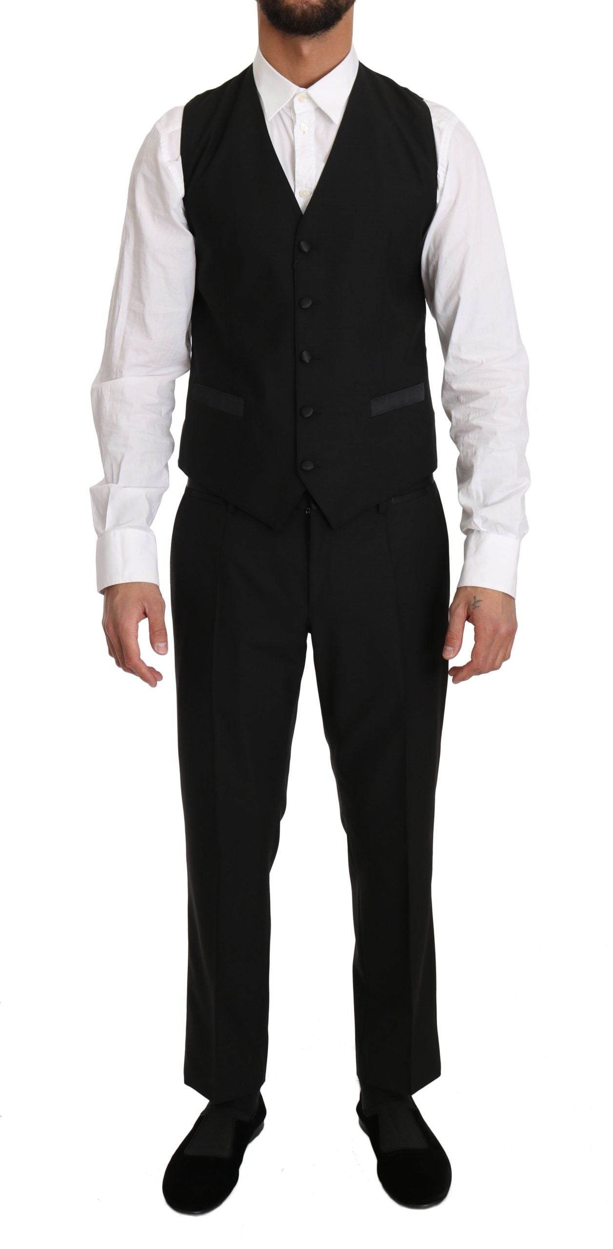 Dolce & Gabbana Sleek Black Slim Fit Formal Men's Vest