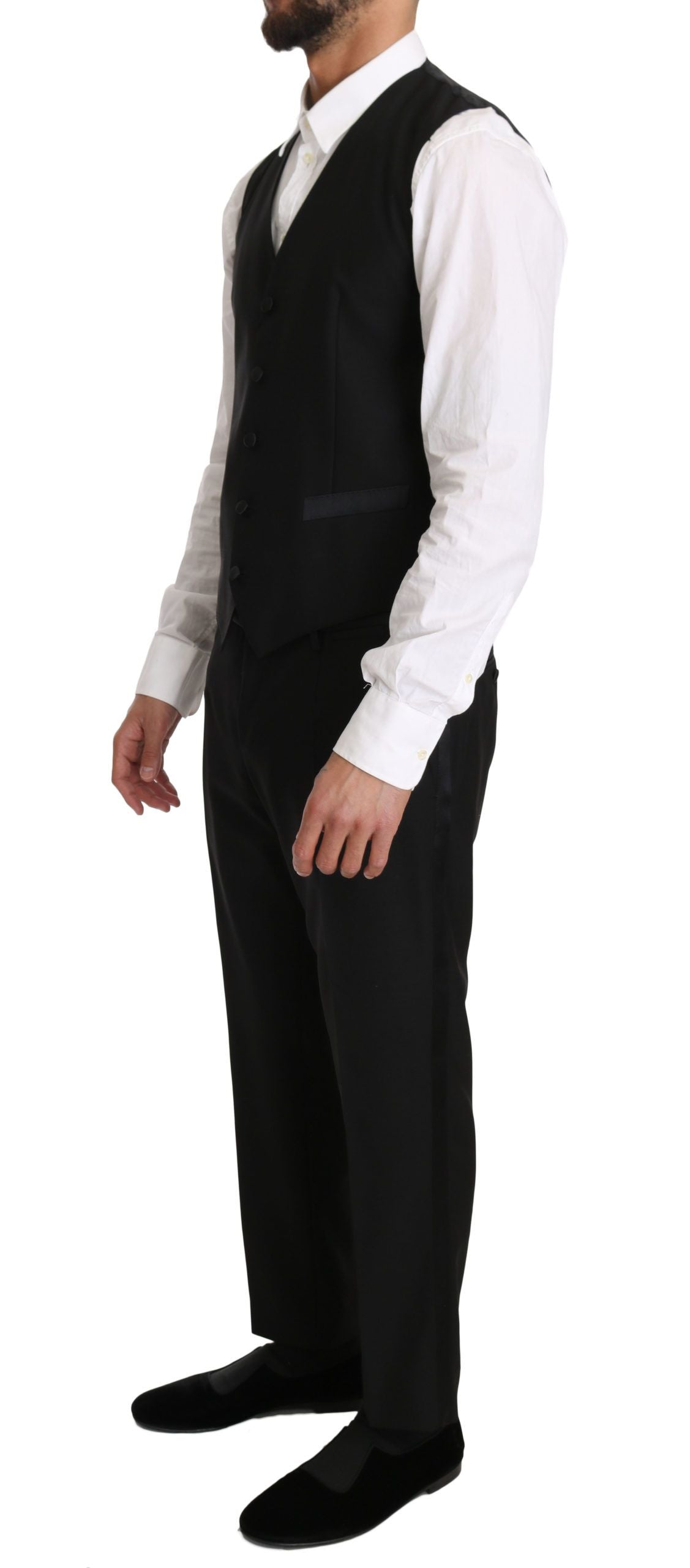 Dolce & Gabbana Sleek Black Slim Fit Formal Men's Vest