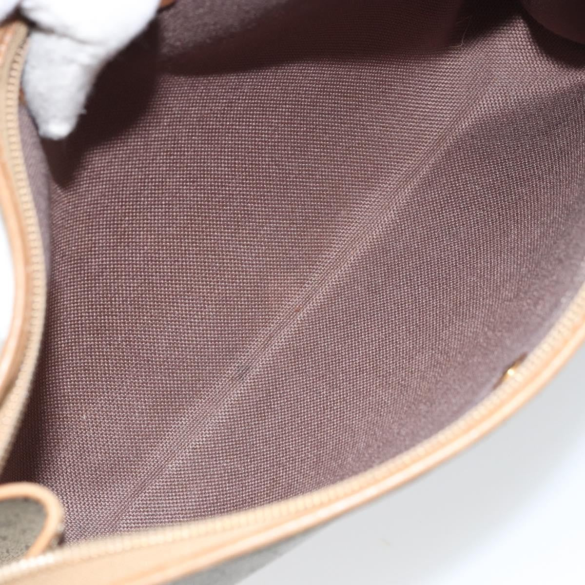 Christian Dior Vintage Honeycomb Zip Canvas And Leather Beige Canvas Clutche & Pouche Bag (Pre-Owned)