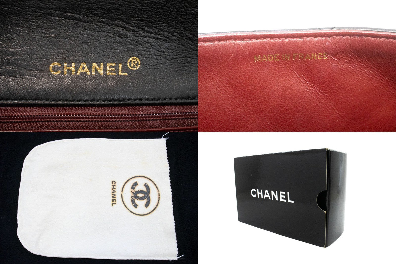 Chanel Vintage Square Classic Flap Quilted Lambskin Black Leather Shoulder Bag Bag (Pre-Owned)