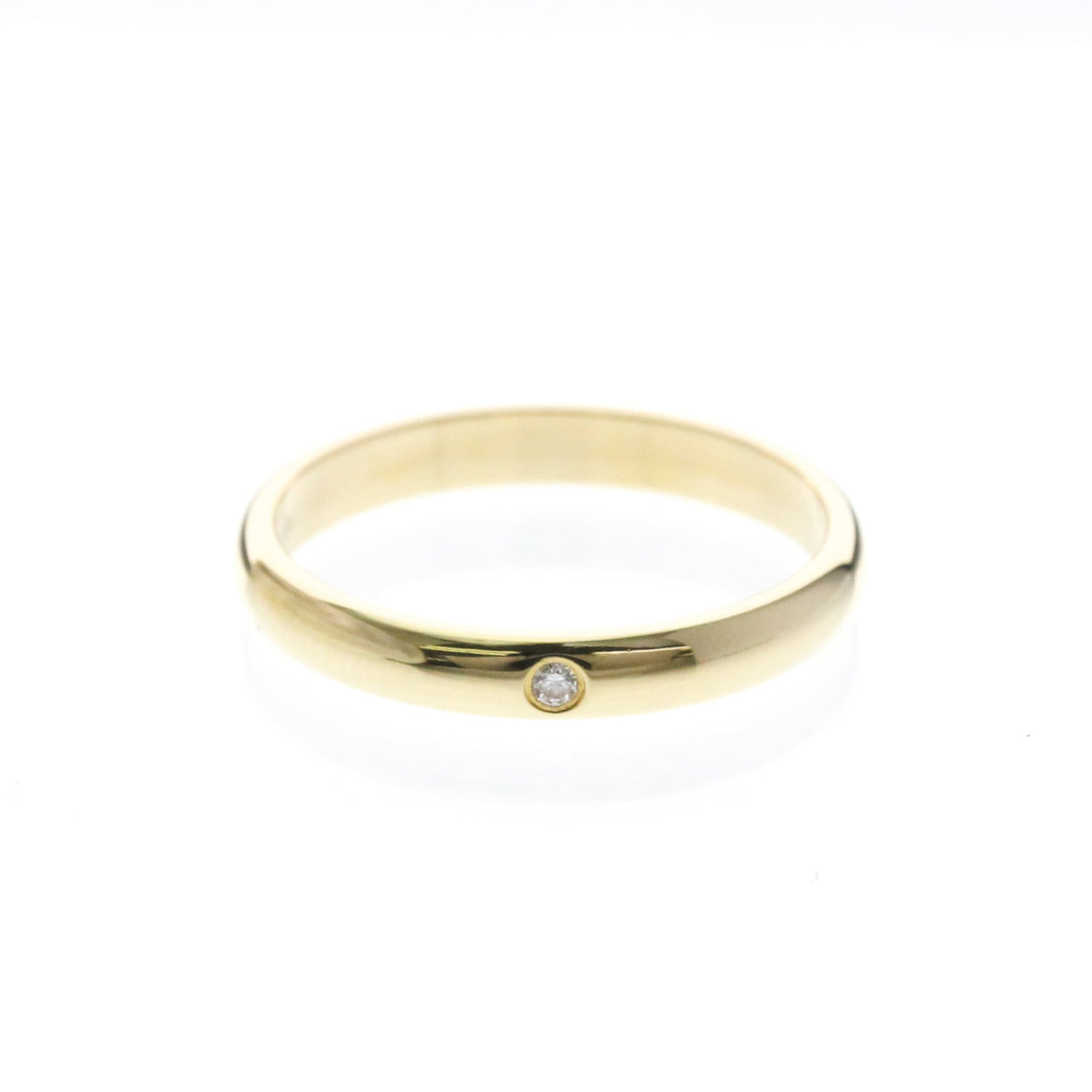 Cartier 1895 Wedding Band 18K Rose Gold With Diamond Gold Yellow_Gold Ring Jewelry (Pre-Owned)