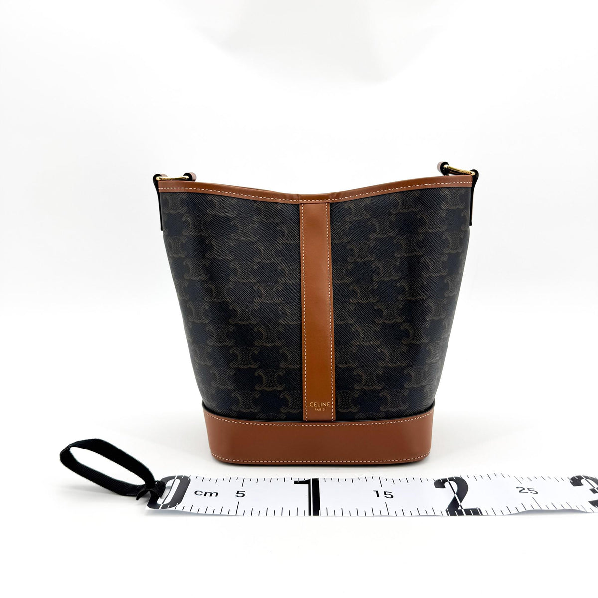 Celine Bucket Triomphe Coated Canvas Black Canvas Shoulder Bag Bag (Pre-Owned)