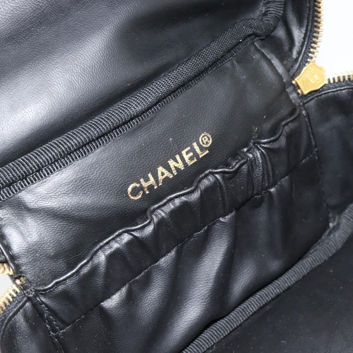 Chanel Vintage Timeless Cosmetic Case Patent Black Patent_Leather Handbag (Pre-Owned)