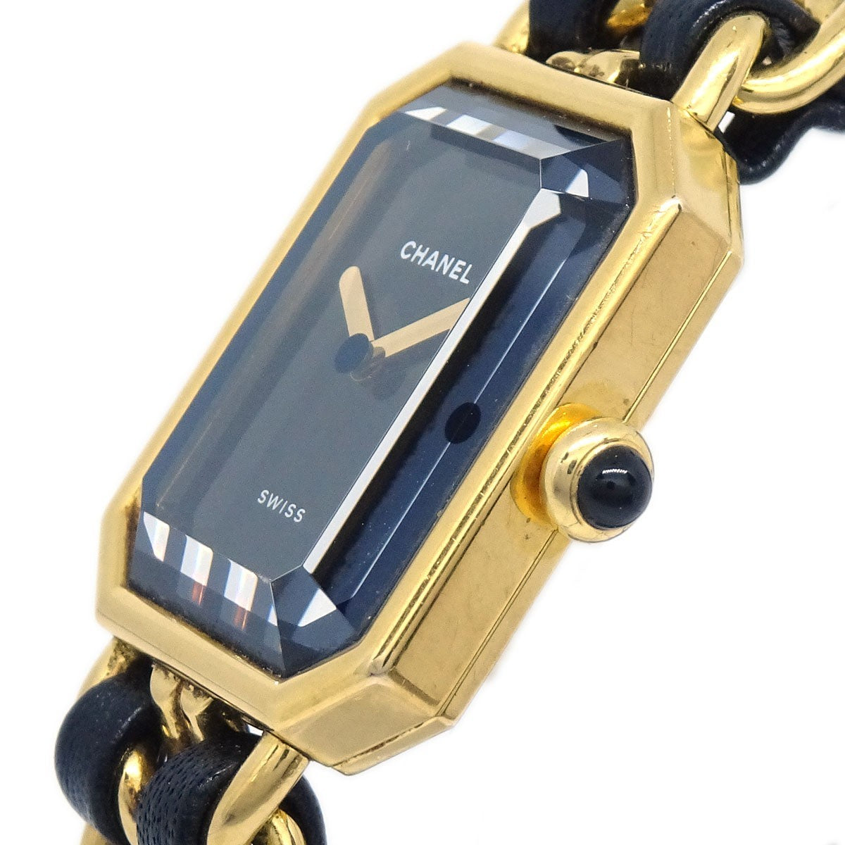 Chanel Premiere Rock Quartz Plated Metal And Leather Watch (Pre-Owned)