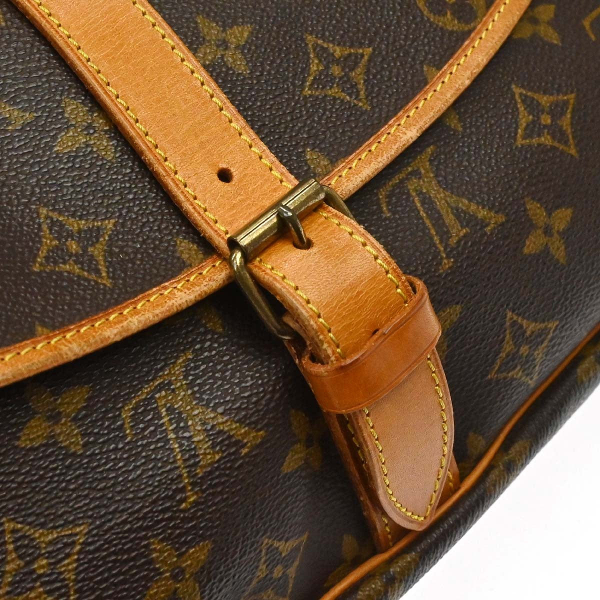 Louis Vuitton Saumur Monogram Canvas Brown Canvas Shoulder Bag Bag (Pre-Owned)