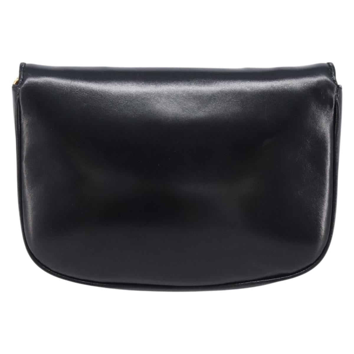 Celine Flap Shoulder Leather Black Leather Shoulder Bag Bag (Pre-Owned)