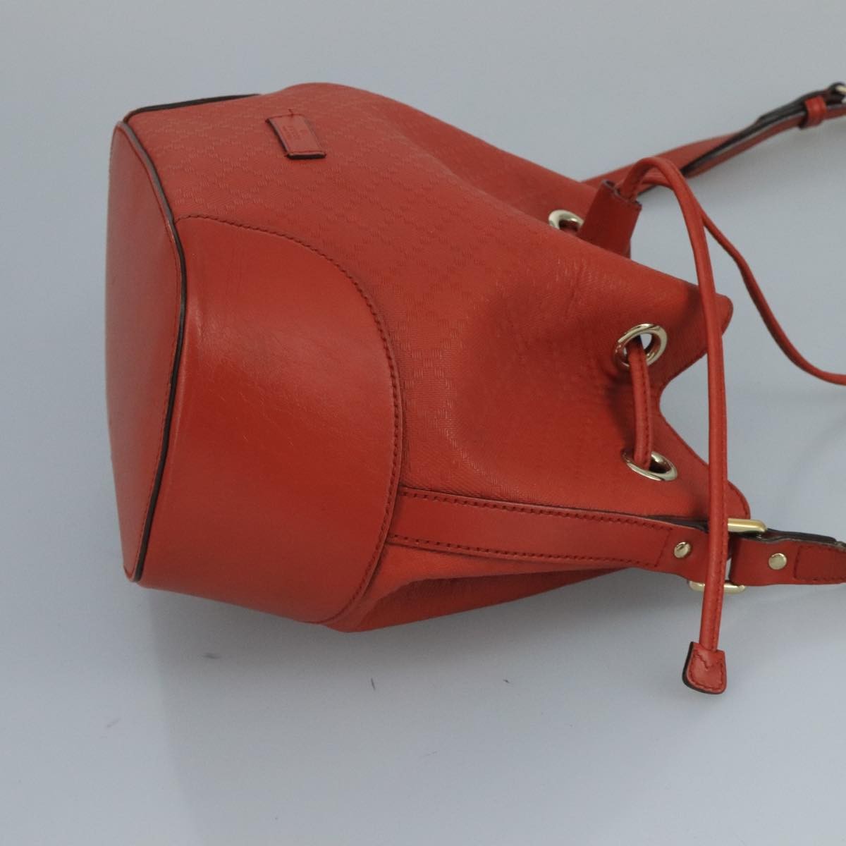 Gucci Bright Bucket Diamante Leather Orange Leather Bag (Pre-Owned)