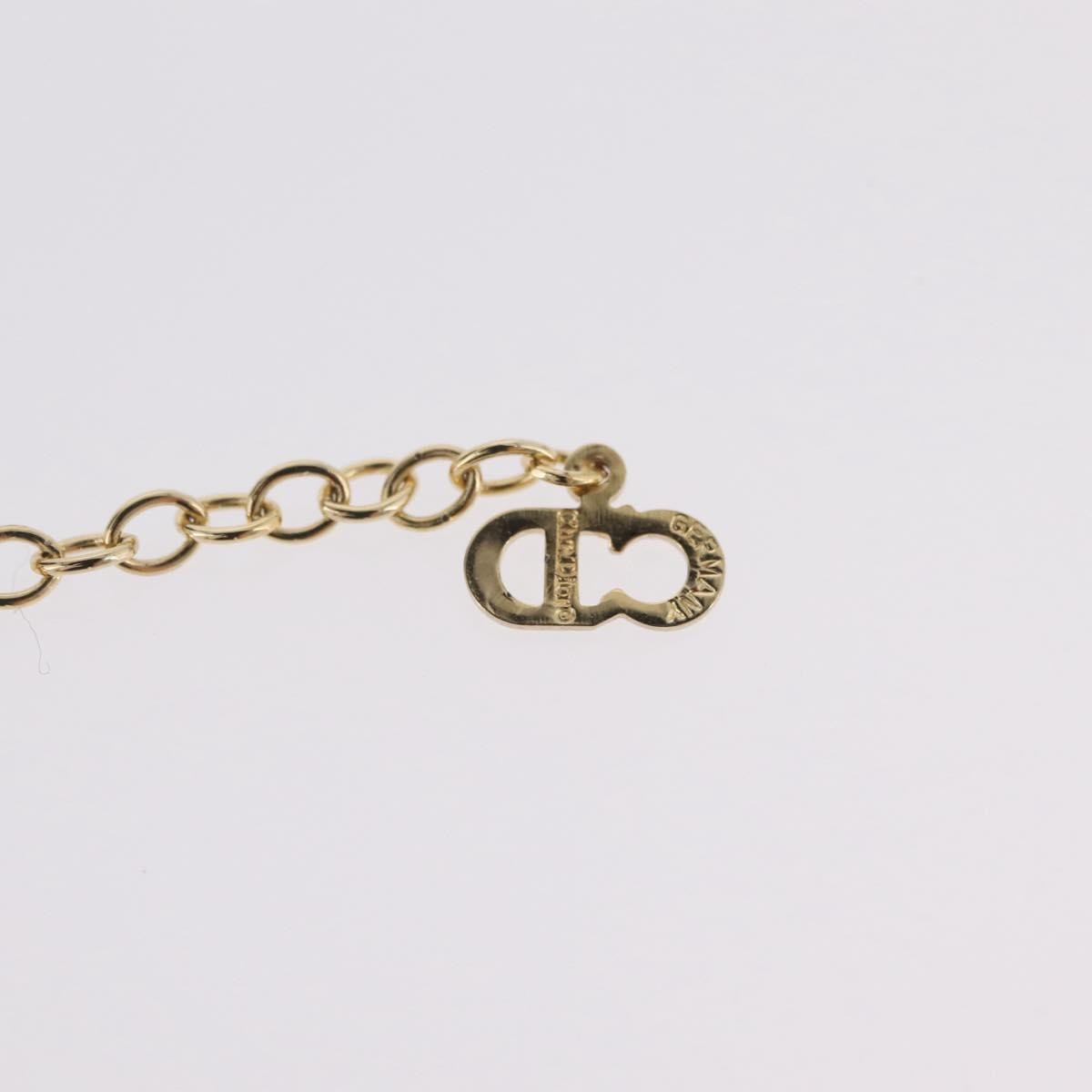 Christian Dior Vintage Cd Pendant Metal Gold Metal Necklace Jewelry (Pre-Owned)
