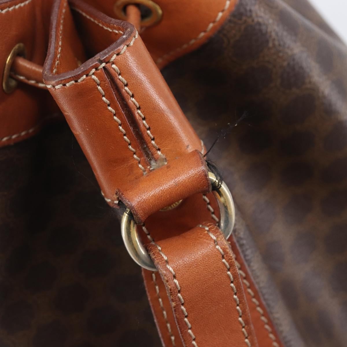 Celine Macadam Shoulder Leather Brown Canvas Crossbody Bag Bag (Pre-Owned)